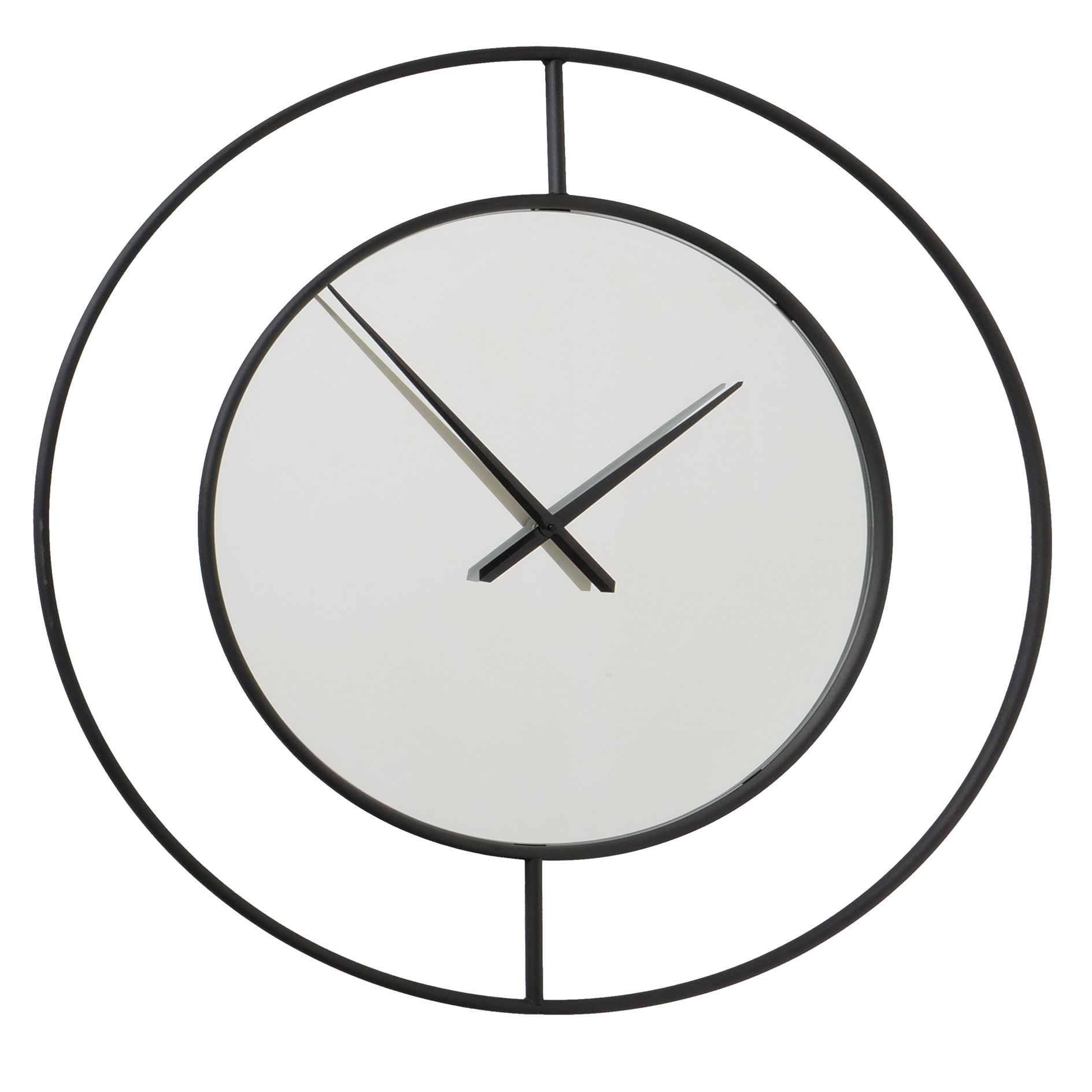 Wanduhr - schwarz - Spiegelglas - Ø 90,5 cm