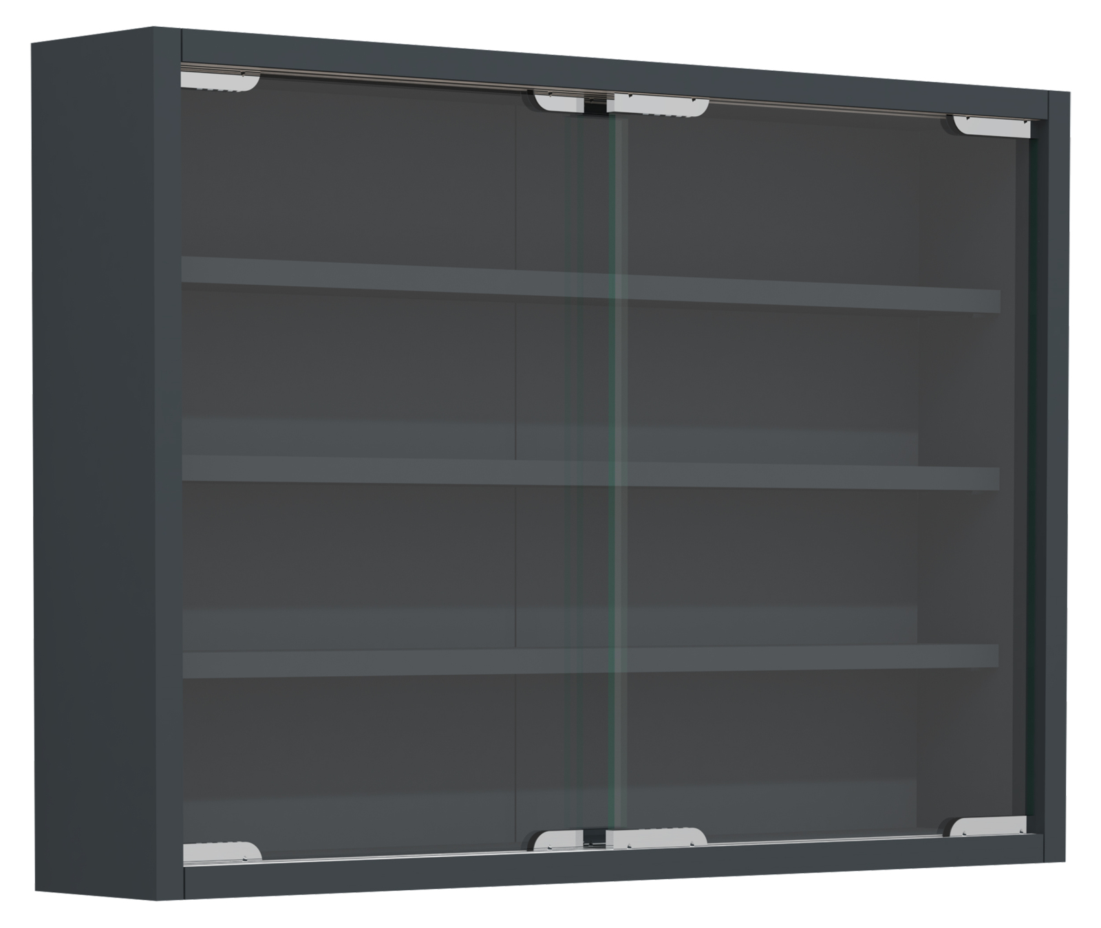 Wandvitrine AGISA M - anthrazit - Schiebetüren - 57 cm breit