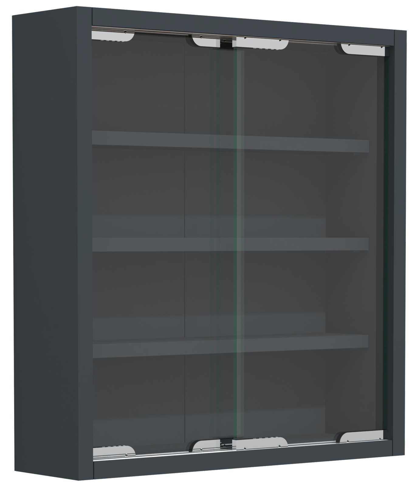 Wandvitrine AGISA S - anthrazit - Schiebetüren - 37 cm breit