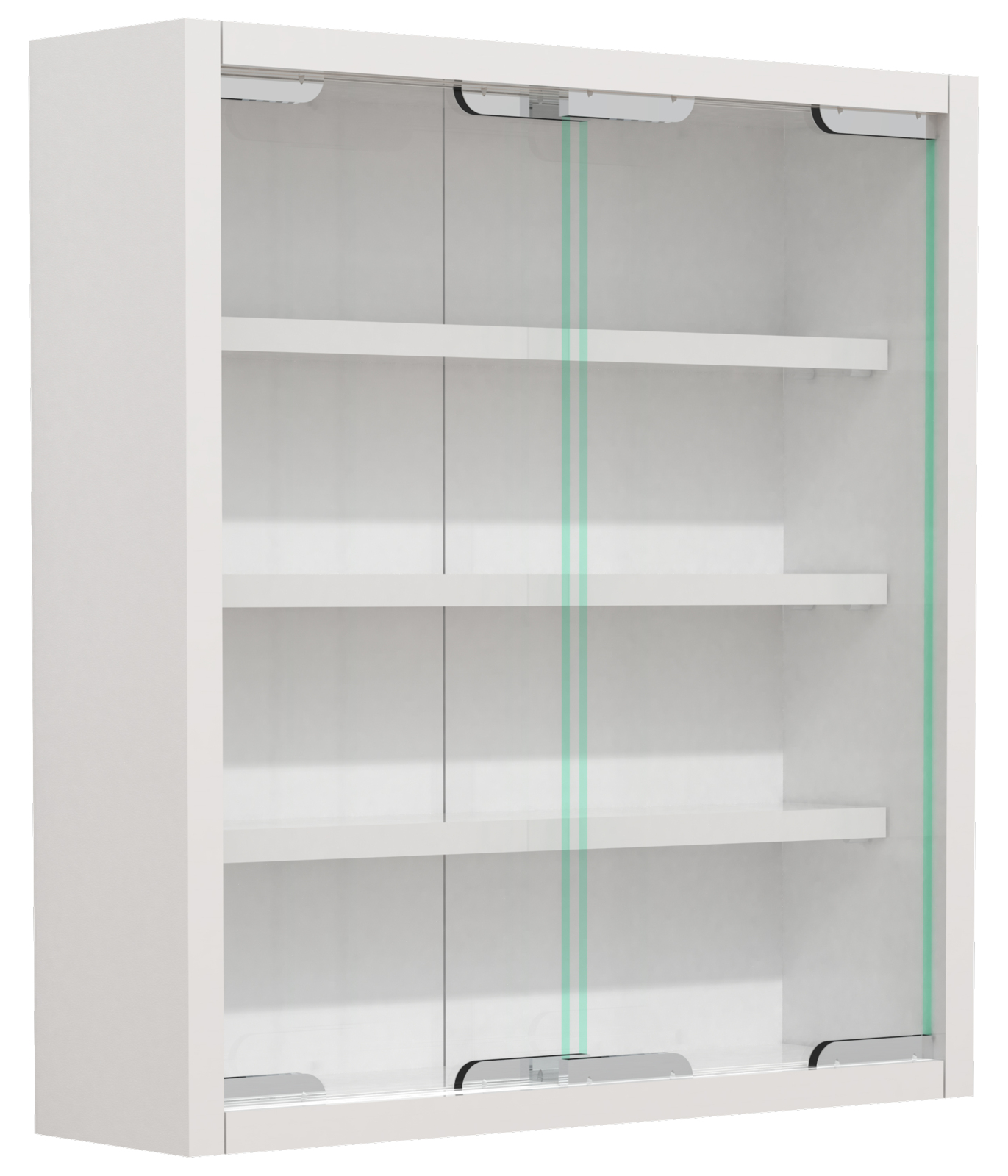 Wandvitrine AGISA S - weiß - Schiebetüren - 37 cm breit