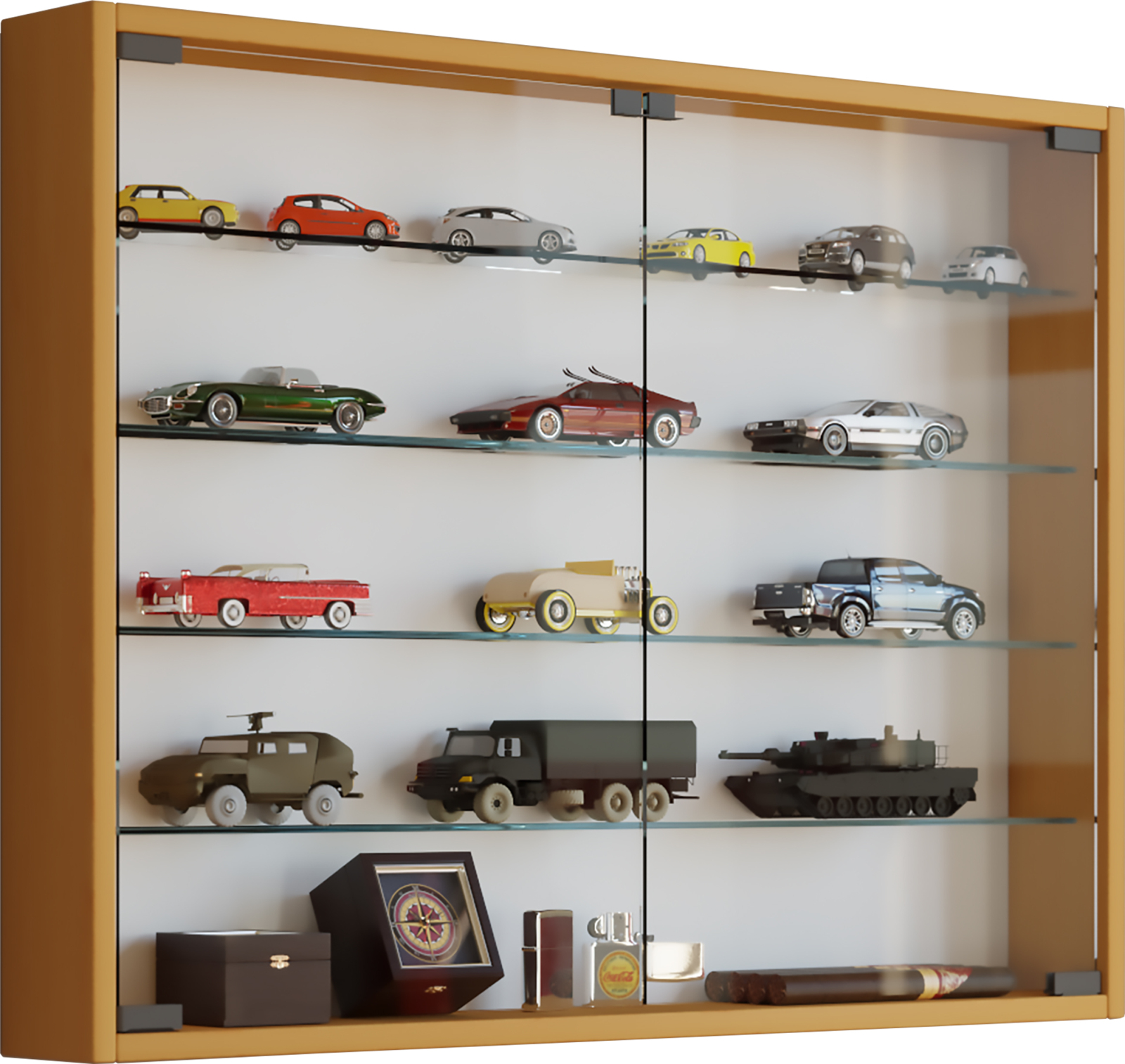 Wandvitrine Mandosa L - Buche - 80 cm breit