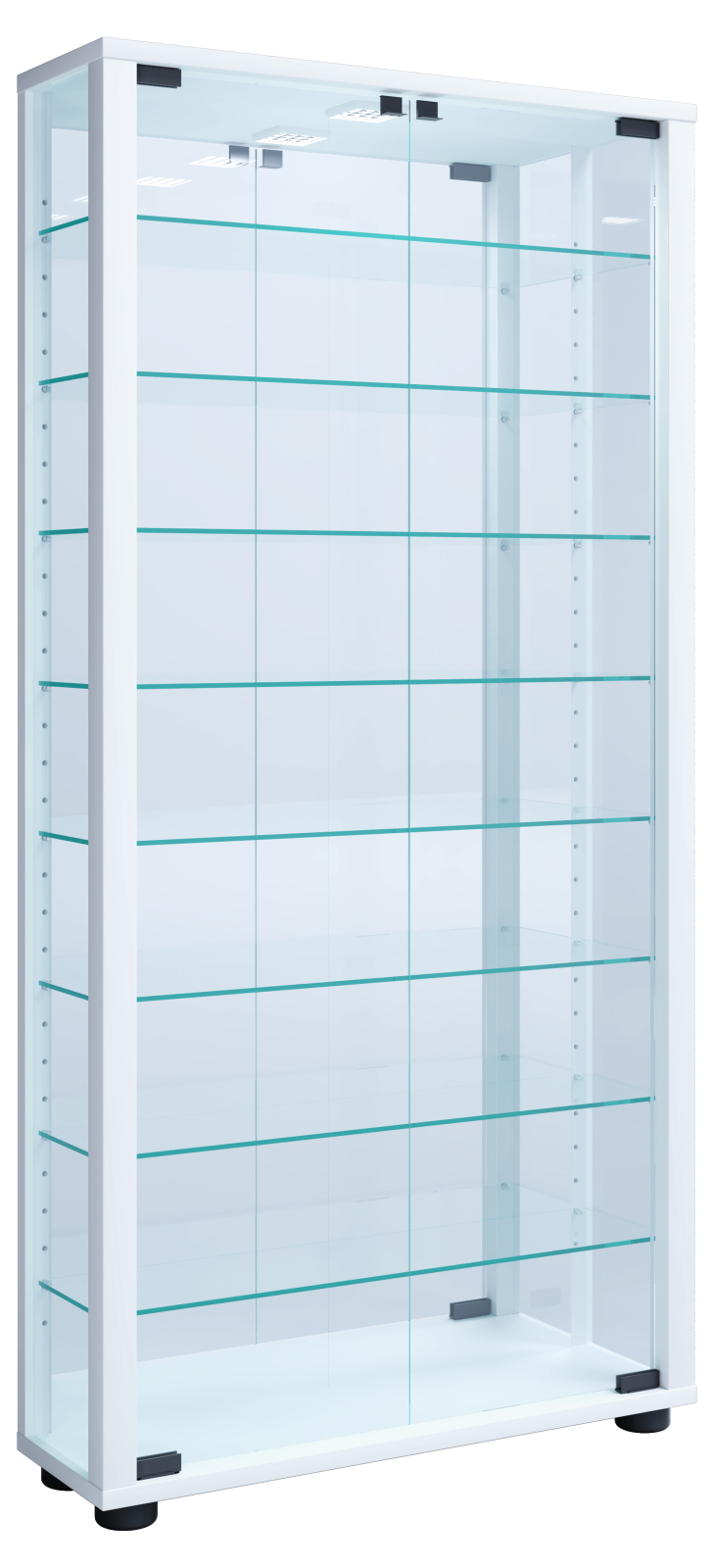 Wandvitrine VITROSA MAXI - weiß - mit Rückwandspiegel - 59 cm