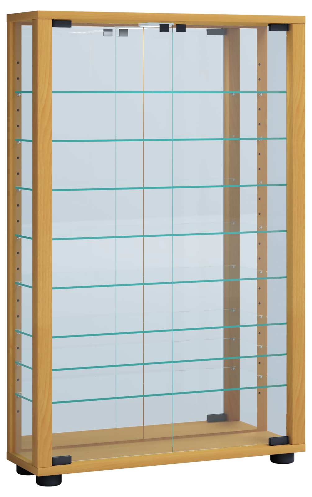 Wandvitrine VITROSA MINI - Buche - mit Rückwandspiegel - 59 cm