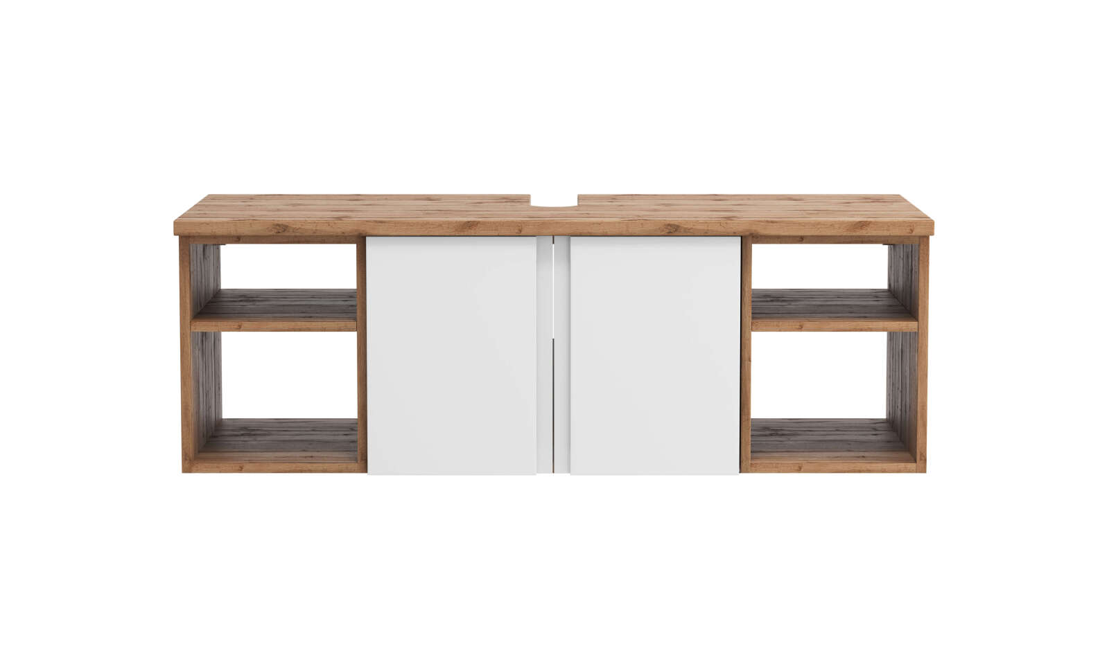 Waschbeckenunterschrank AROSA - Wotaneiche - weiß matt - 120 cm