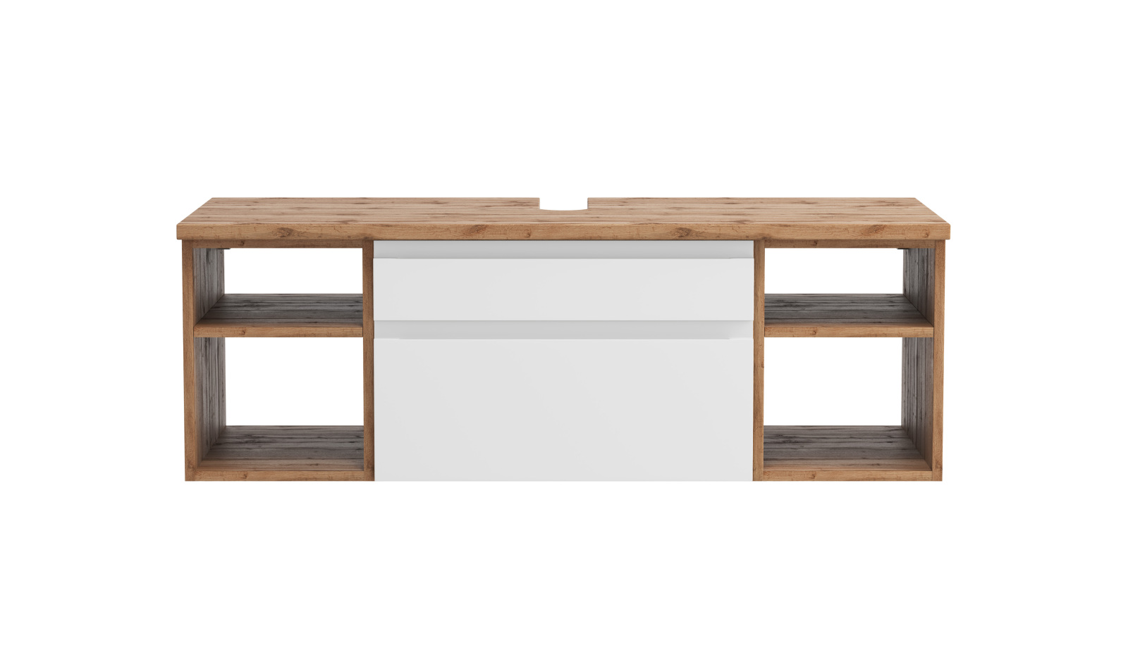 Waschbeckenunterschrank AROSA - Wotaneiche - weiß matt - 120 cm