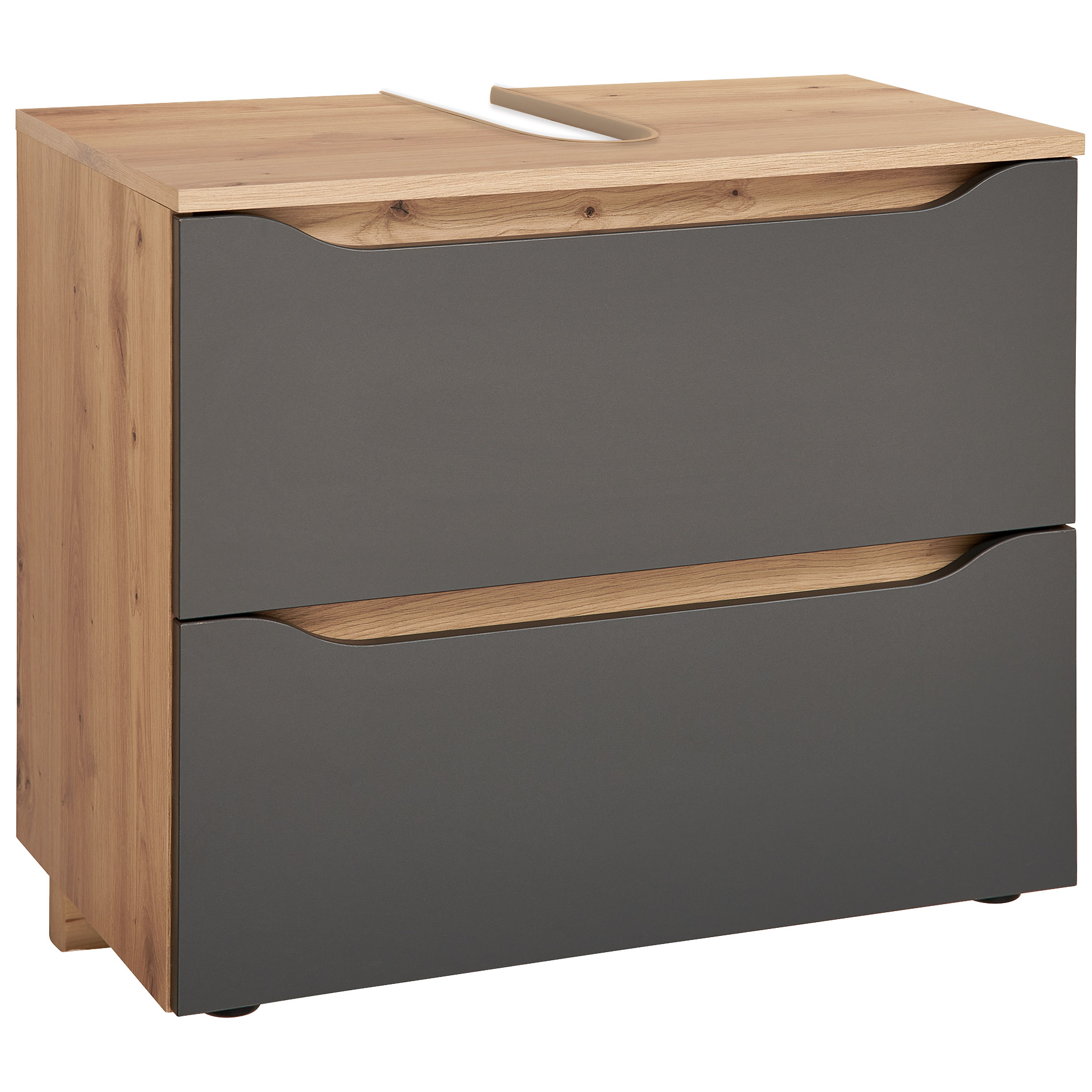Waschbeckenunterschrank - Artisan Eiche - anthrazit - 2 Schubkästen - 70 cm