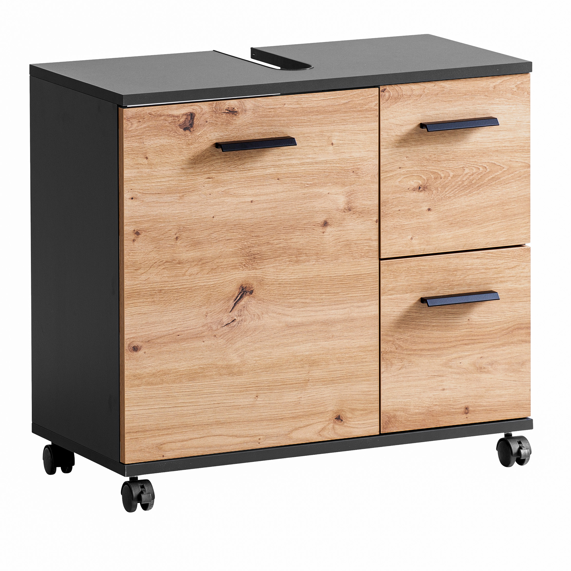 Waschbeckenunterschrank - Artisan Eiche - anthrazit - 65 cm