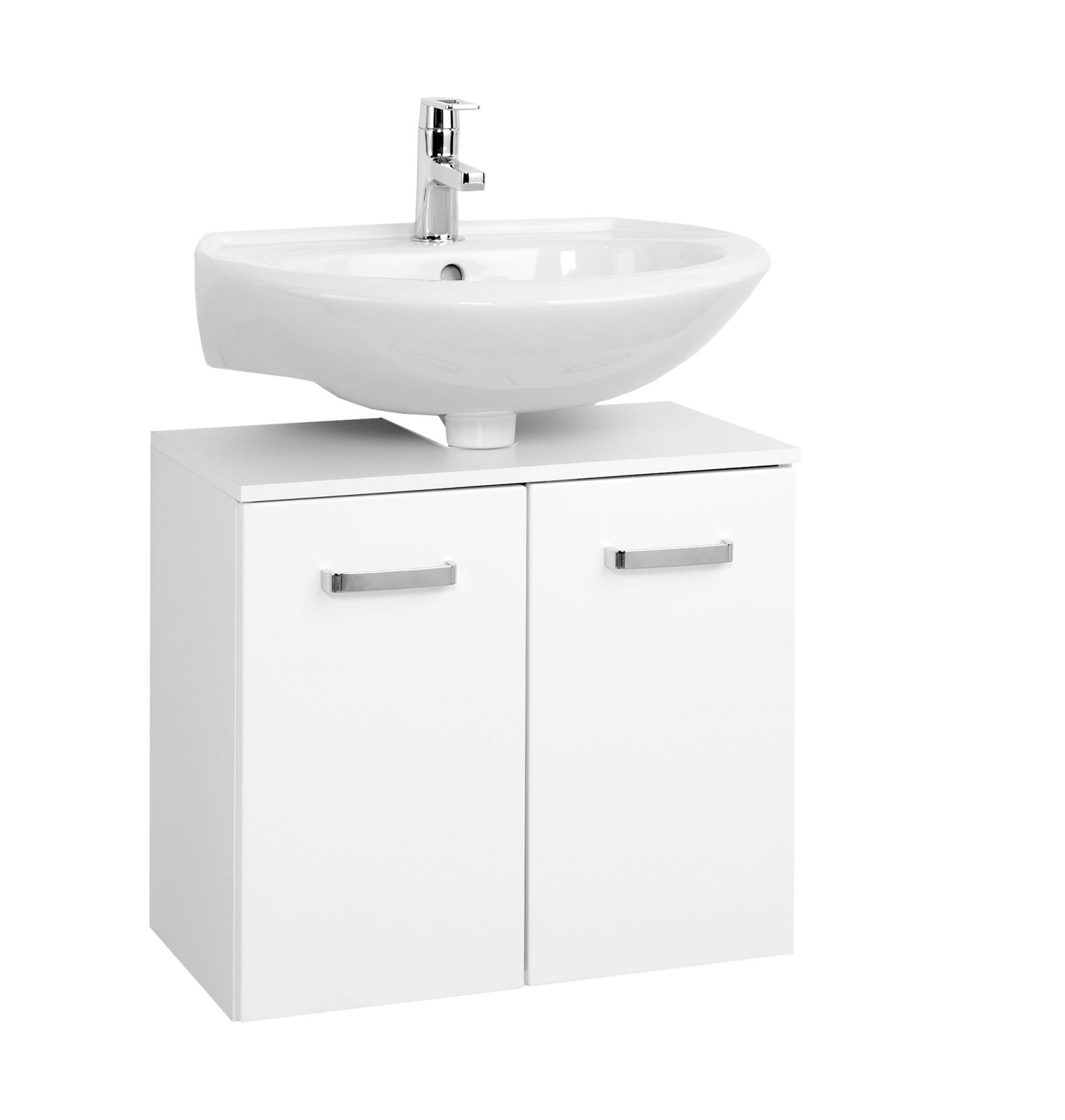 Waschbeckenunterschrank BOLOGNA - weiß Hochglanz - 60 cm