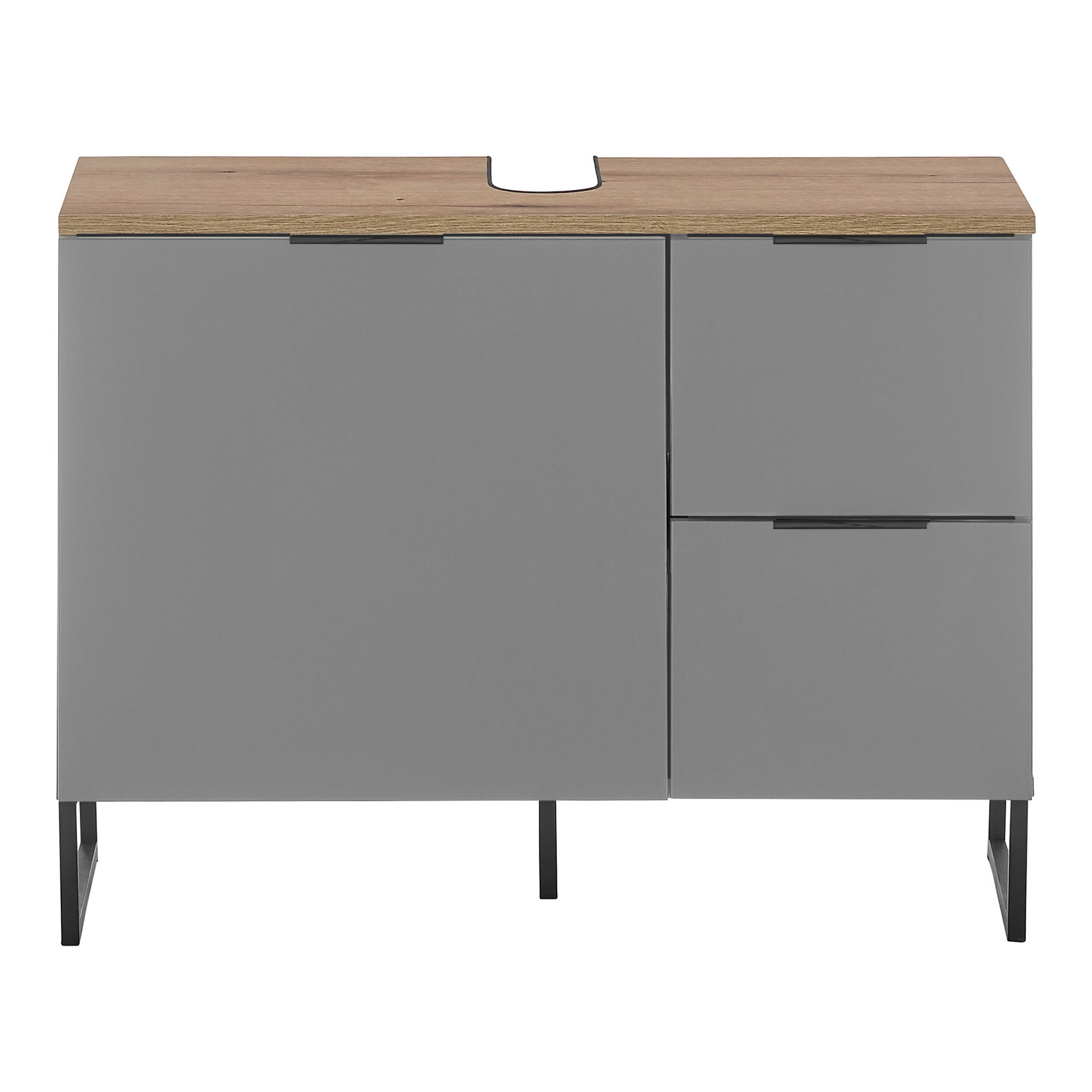 Waschbeckenunterschrank - grau matt - Evoke Eiche - 80 cm