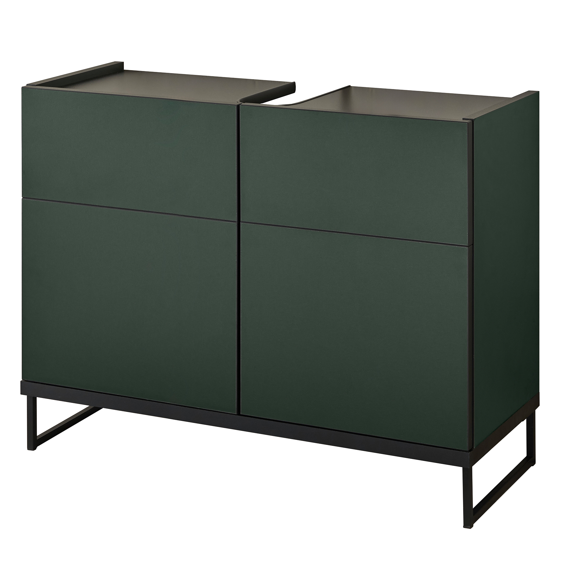 Waschbeckenunterschrank - grün - schwarz - 80 cm