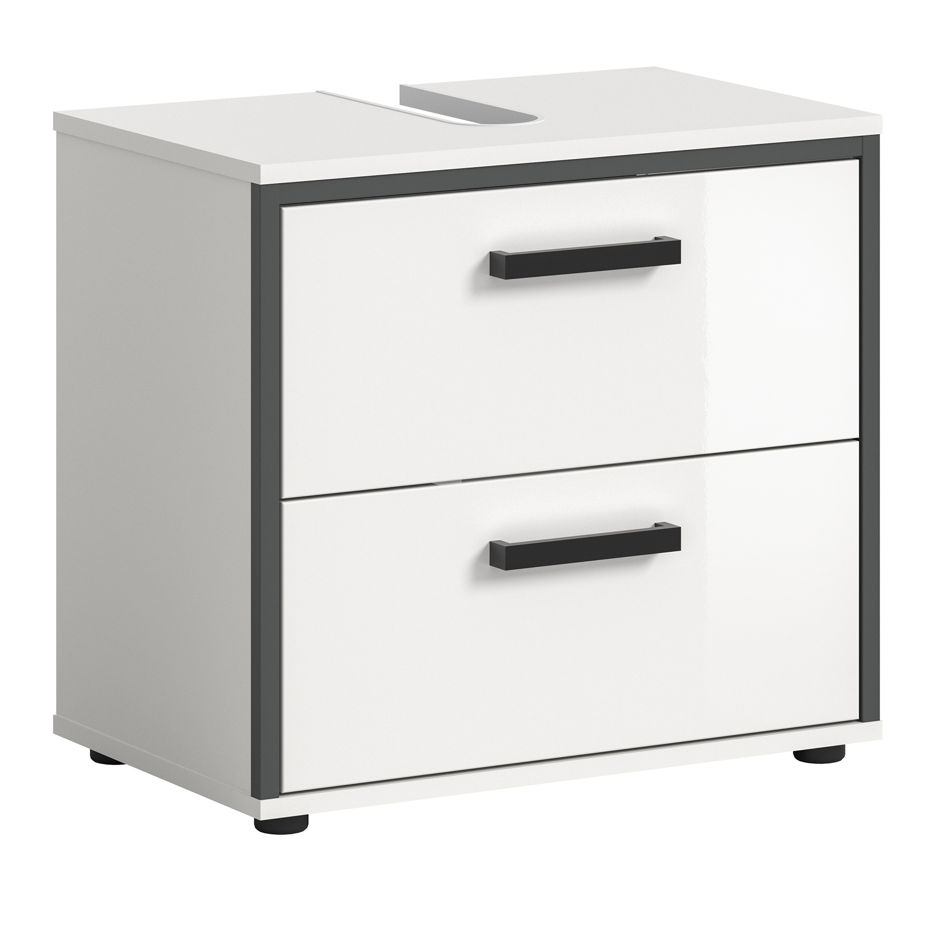 Waschbeckenunterschrank KOJAK - weiß Hochglanz - 60 cm breit