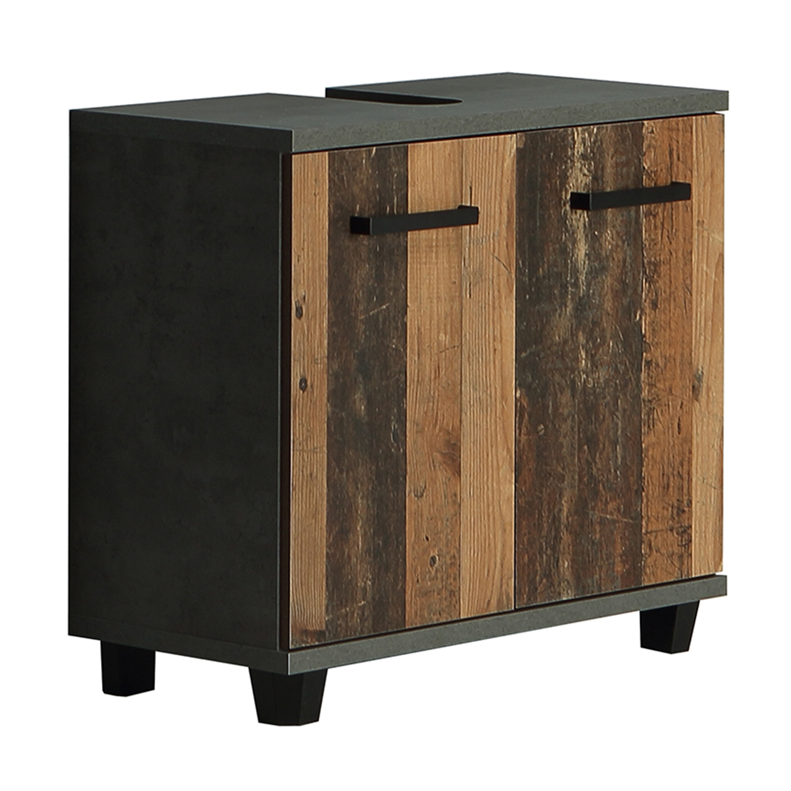 Waschbeckenunterschrank - Old Wood Vintage - Beton - 69 cm