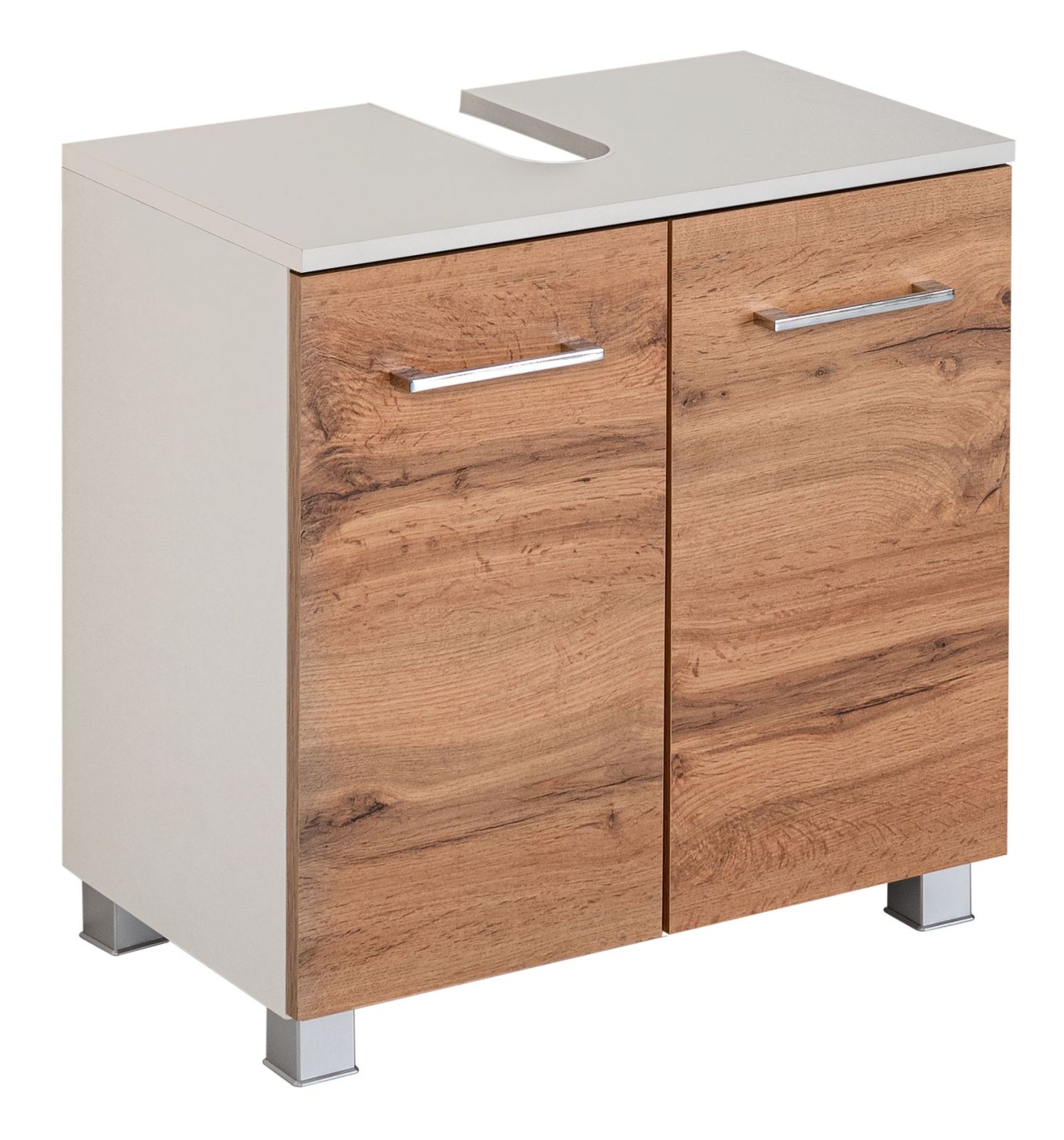 Waschbeckenunterschrank PARIS - Wotaneiche - weiß - 60 cm