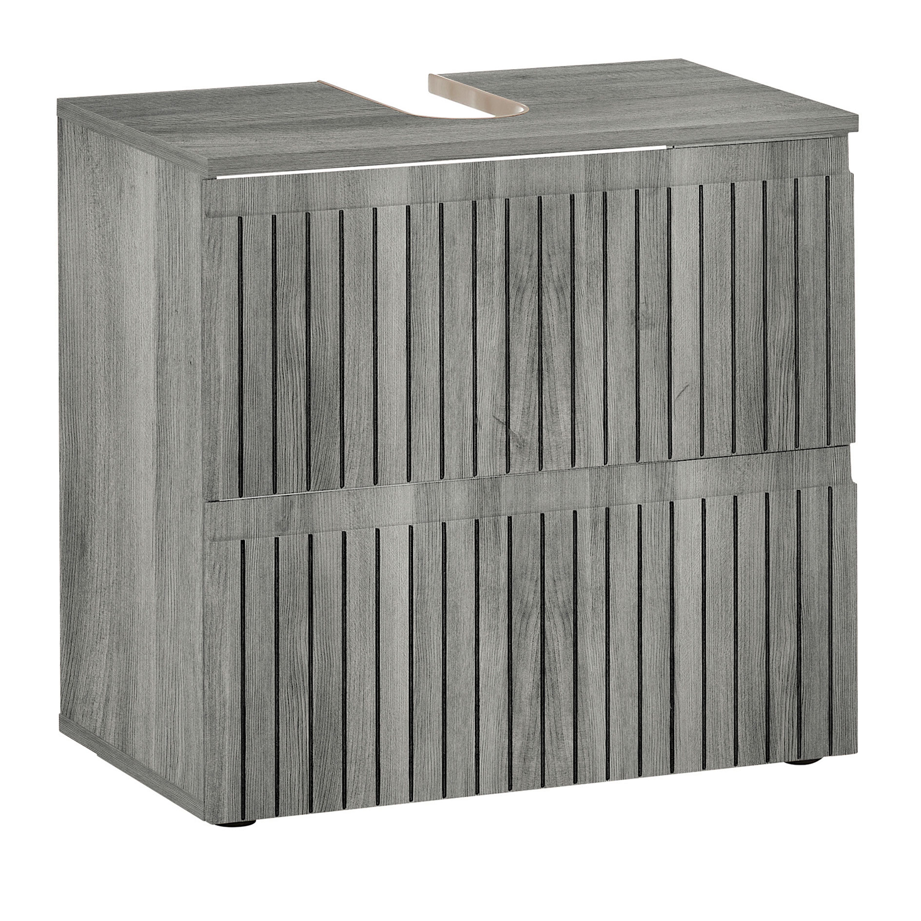 Waschbeckenunterschrank - Rauchsilber - 2 Schubkästen - 60 cm