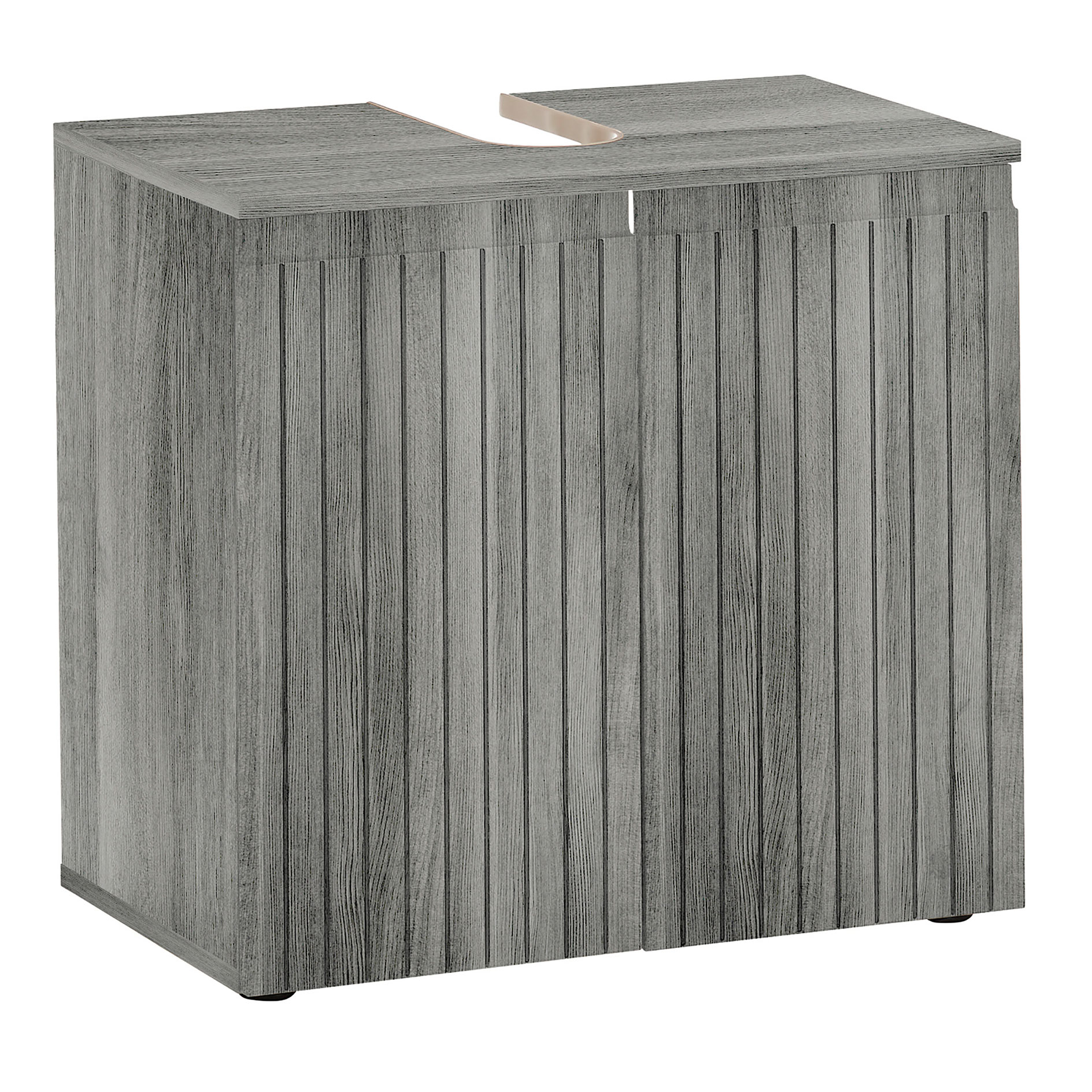 Waschbeckenunterschrank - Rauchsilber - 2 Türen - 60 cm