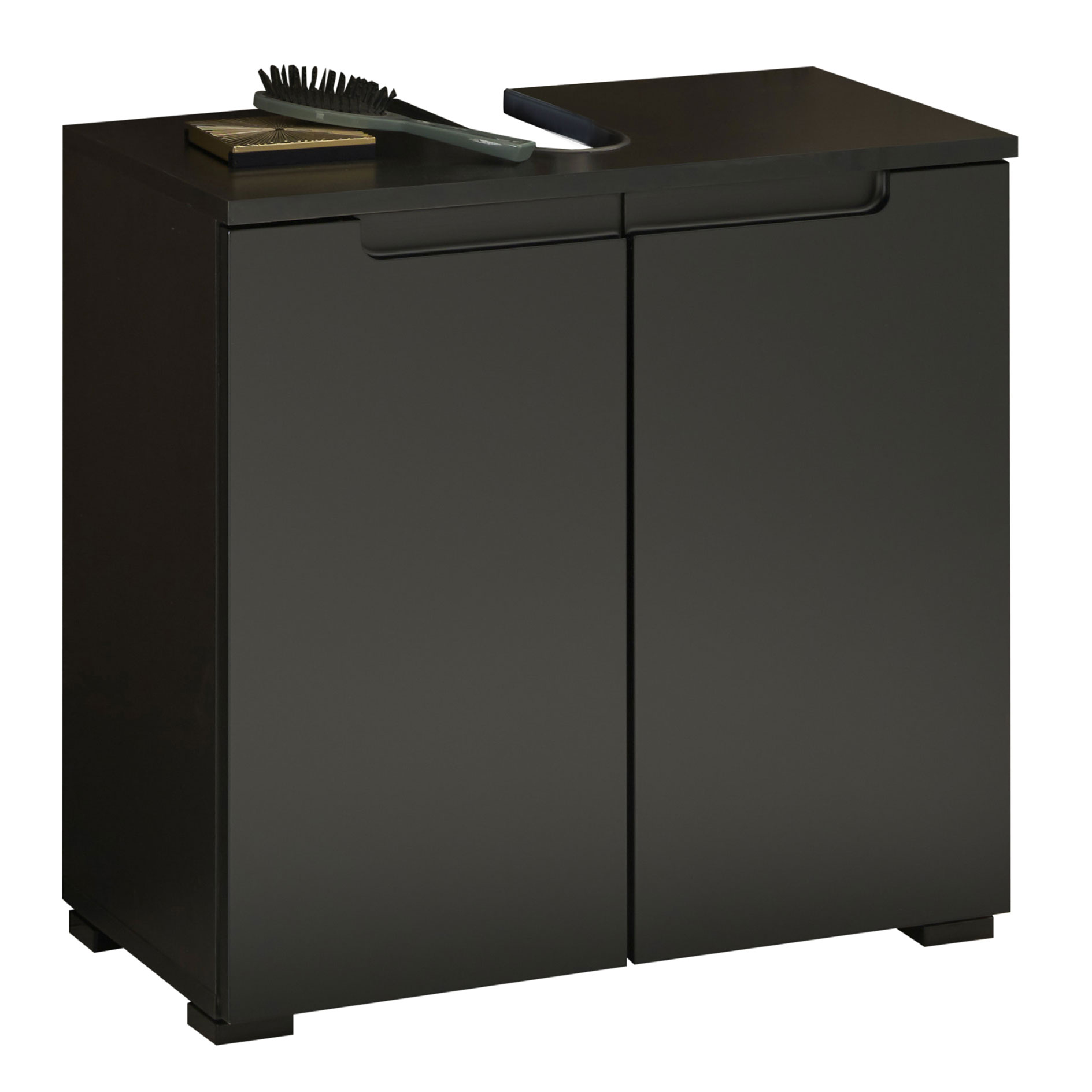 Waschbeckenunterschrank - schwarz matt - 60 cm breit