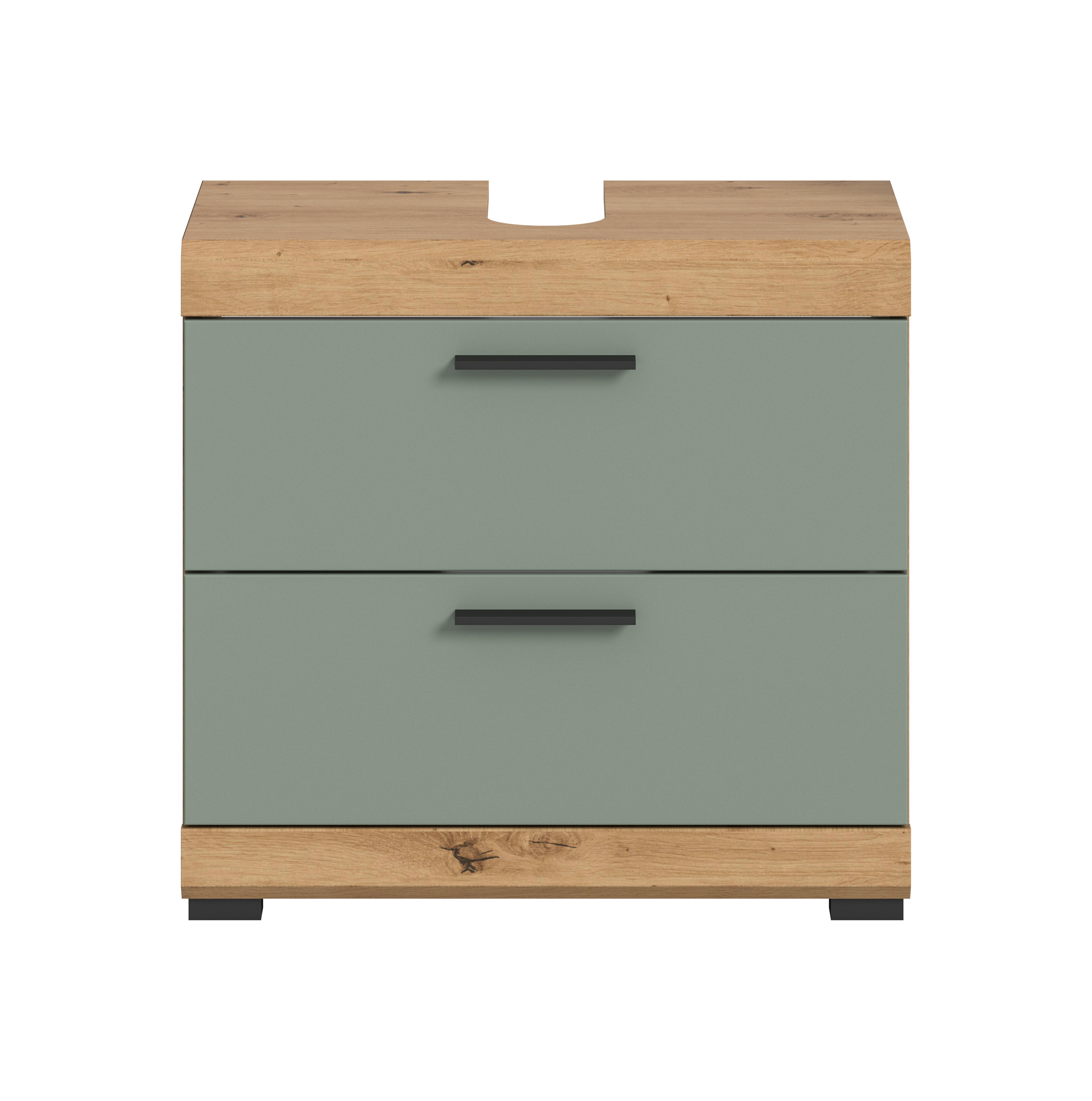 Waschbeckenunterschrank SCOUT - Salbei - Artisan Eiche - 2 Schubkästen