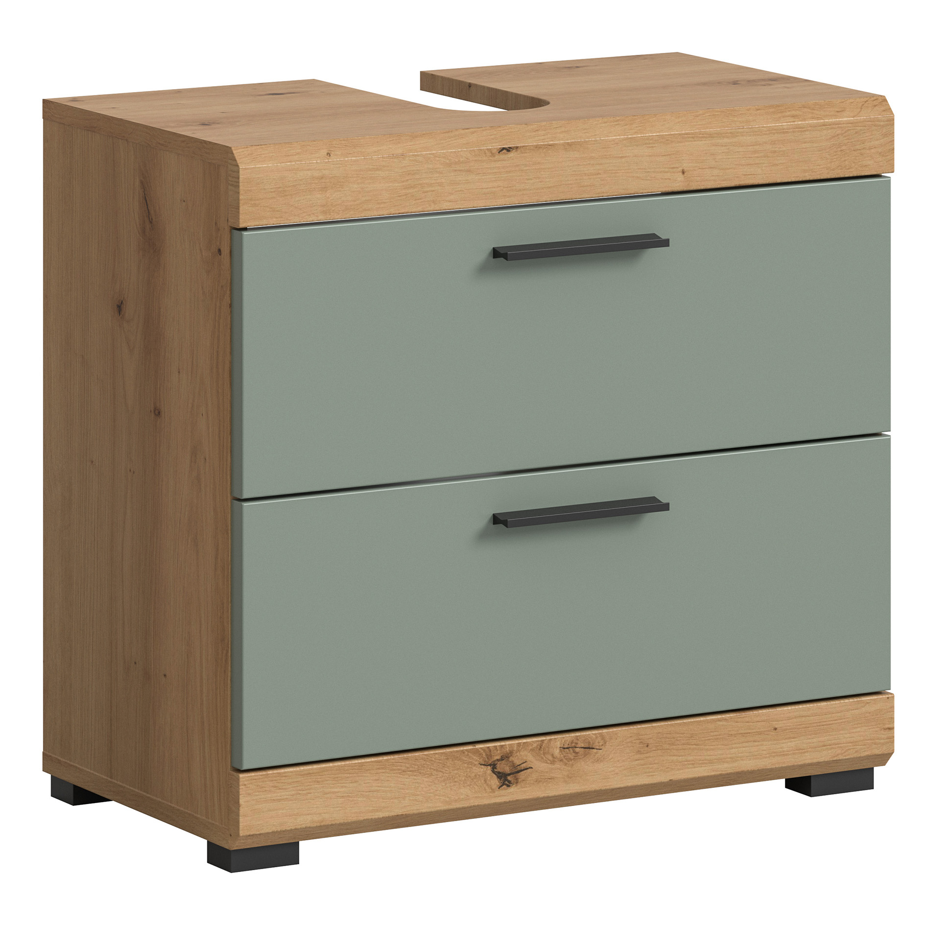 Waschbeckenunterschrank SCOUT - Salbei - Artisan Eiche - 2 Schubkästen