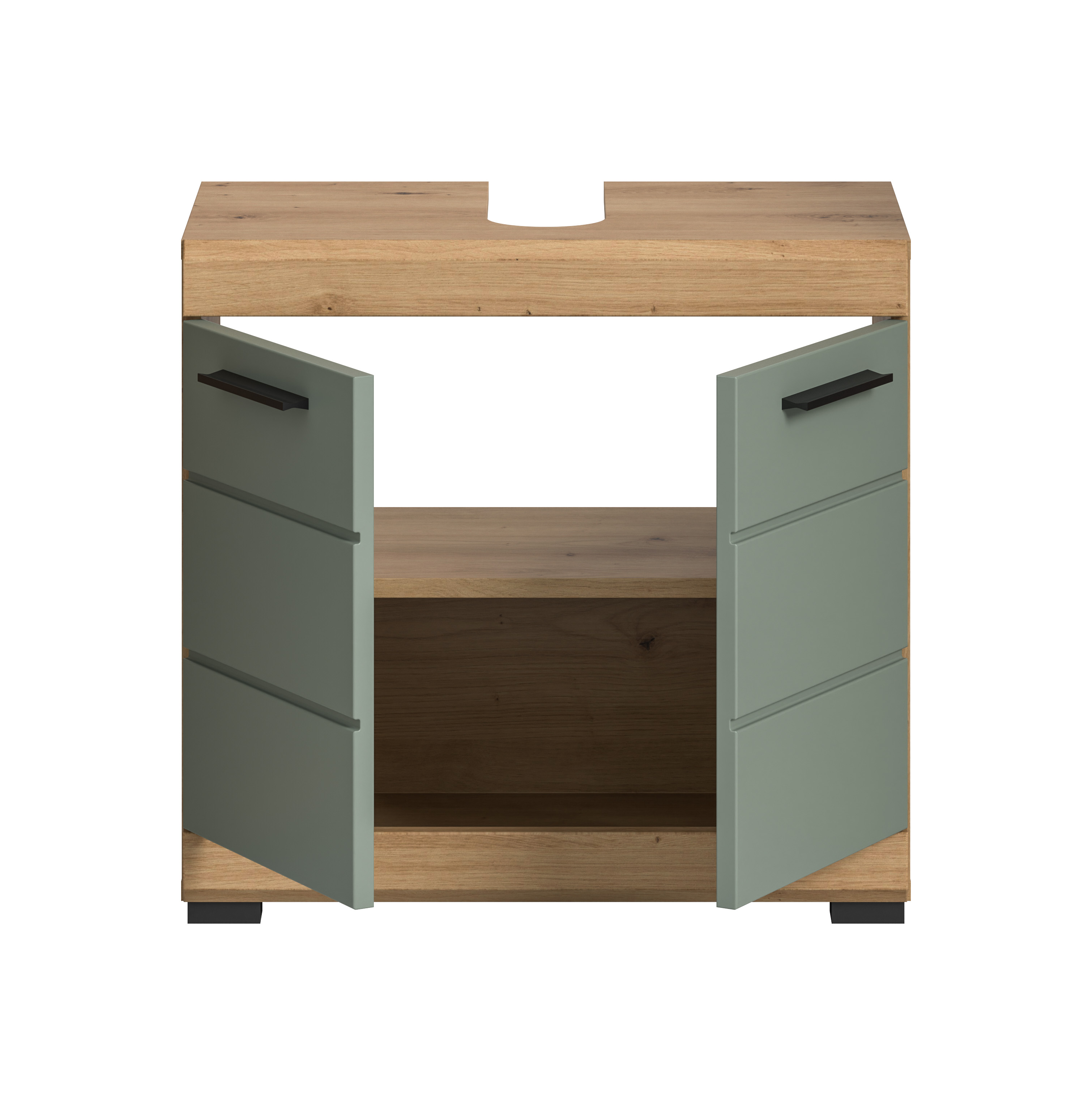 Waschbeckenunterschrank SCOUT - Salbei - Artisan Eiche - 2 Türen
