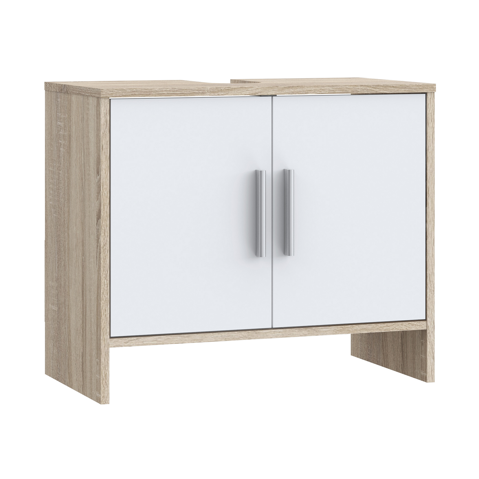 Waschbeckenunterschrank - Sonoma Eiche - weiß - 65 cm