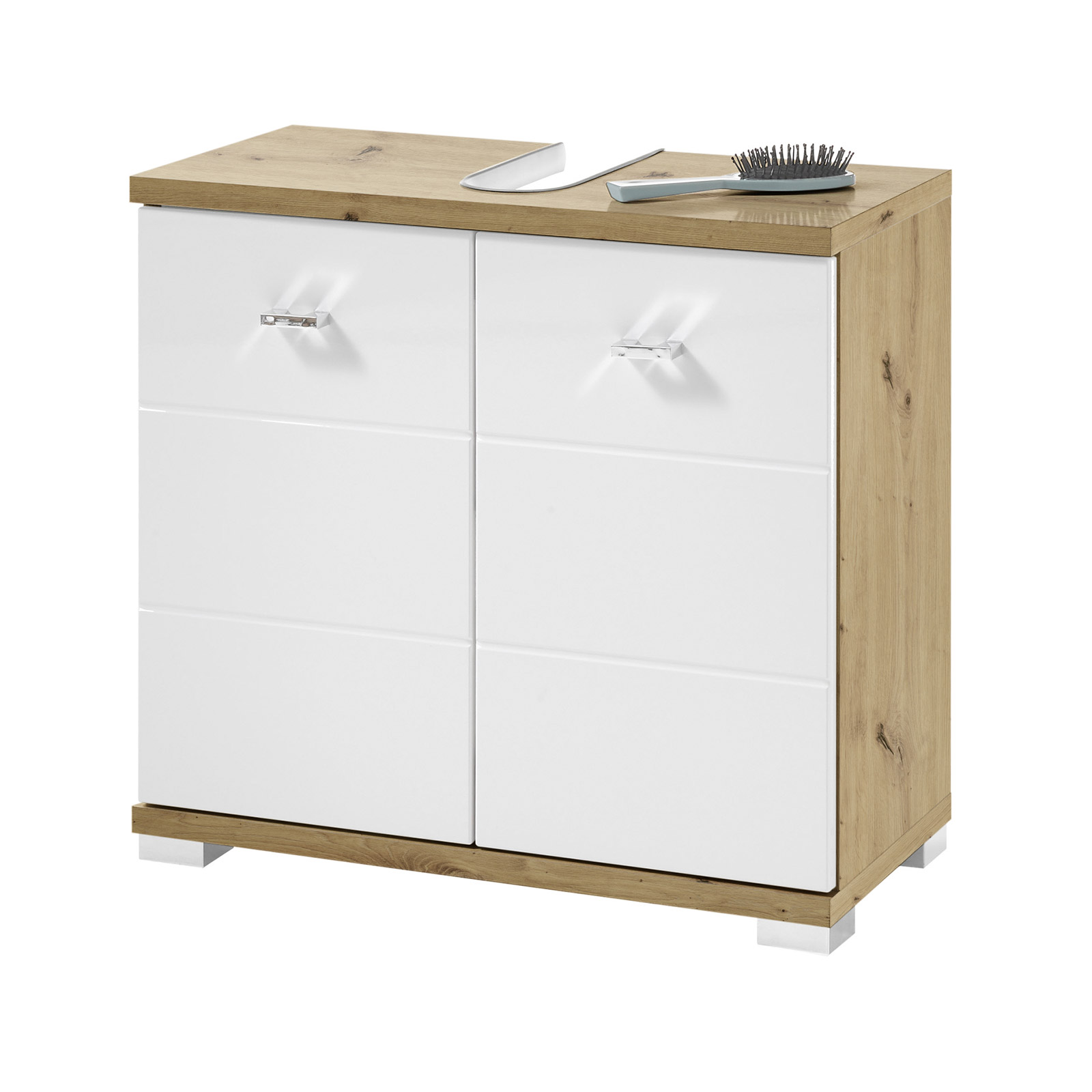 Waschbeckenunterschrank - weiß - Artisan Eiche - 60 cm