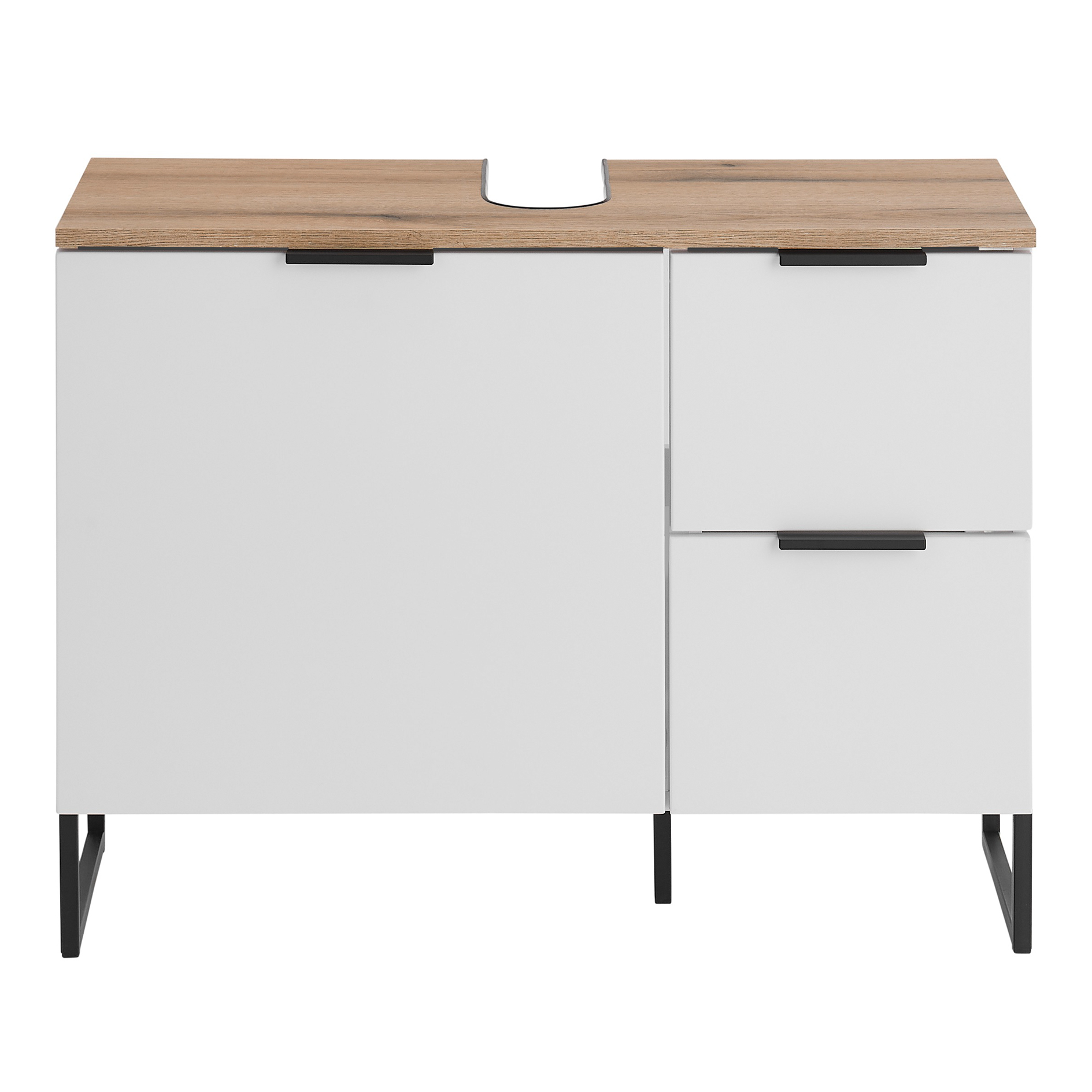 Waschbeckenunterschrank - weiß matt - Evoke Eiche - 80 cm