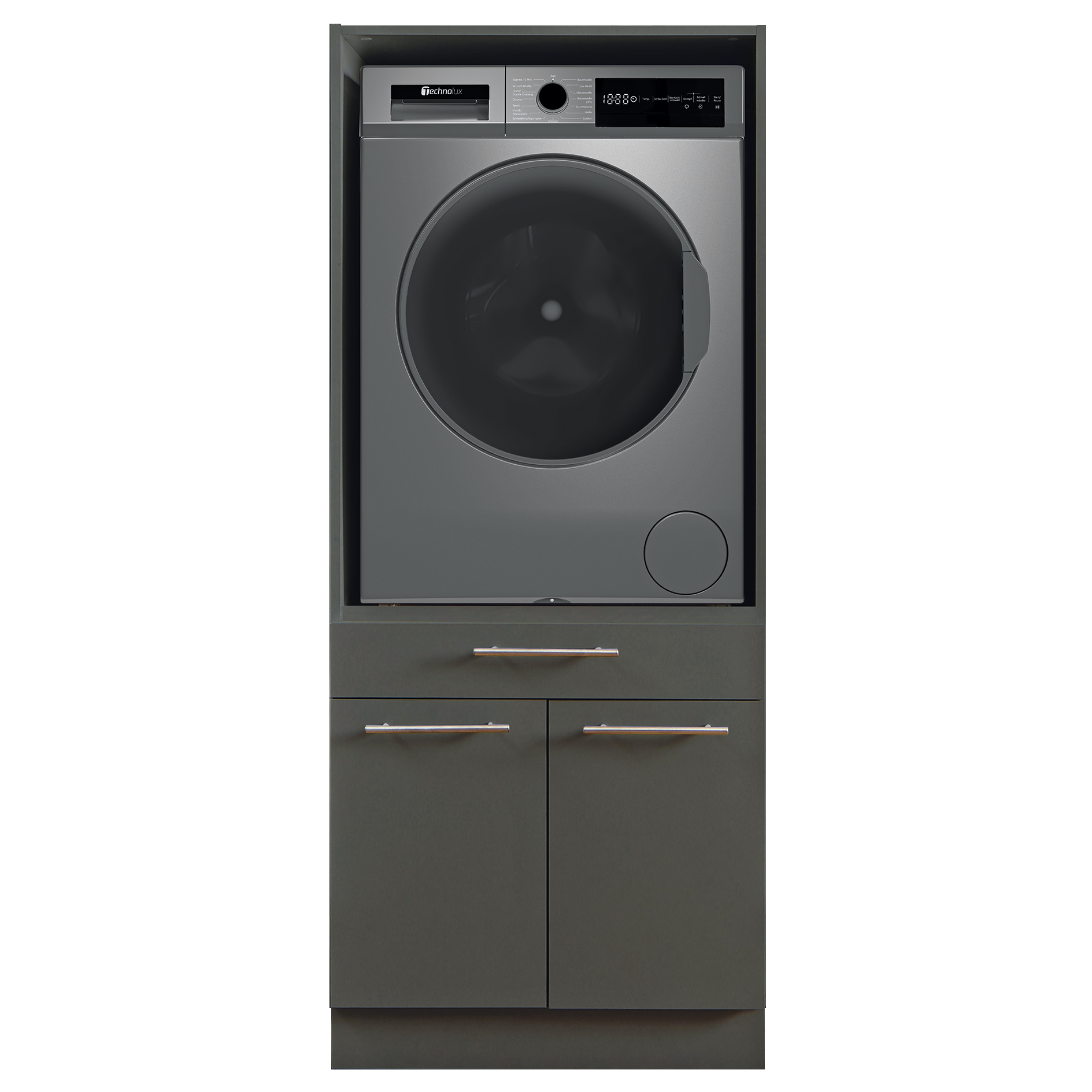 Waschmaschinenschrank - anthrazit - 68 cm breit