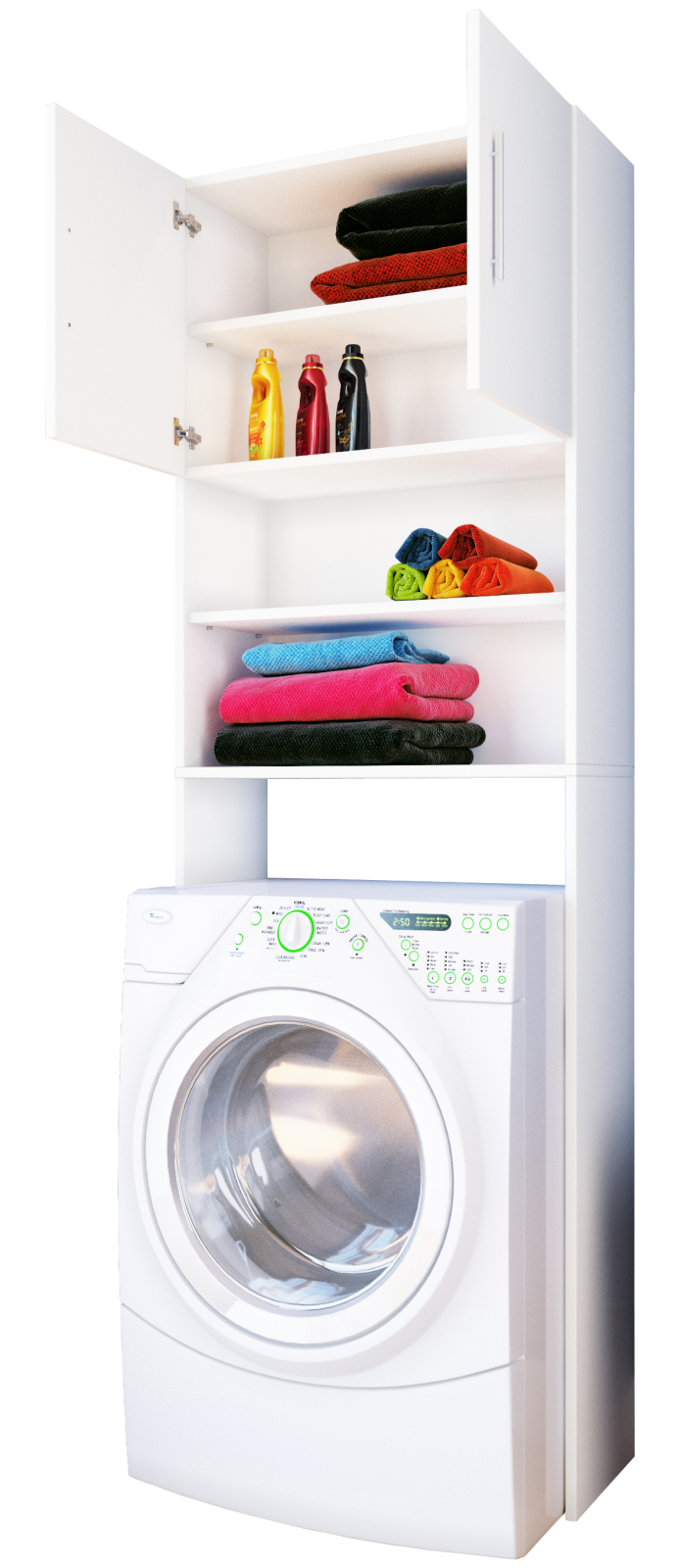 Waschmaschinenschrank JUTAS - weiß - 64 cm breit
