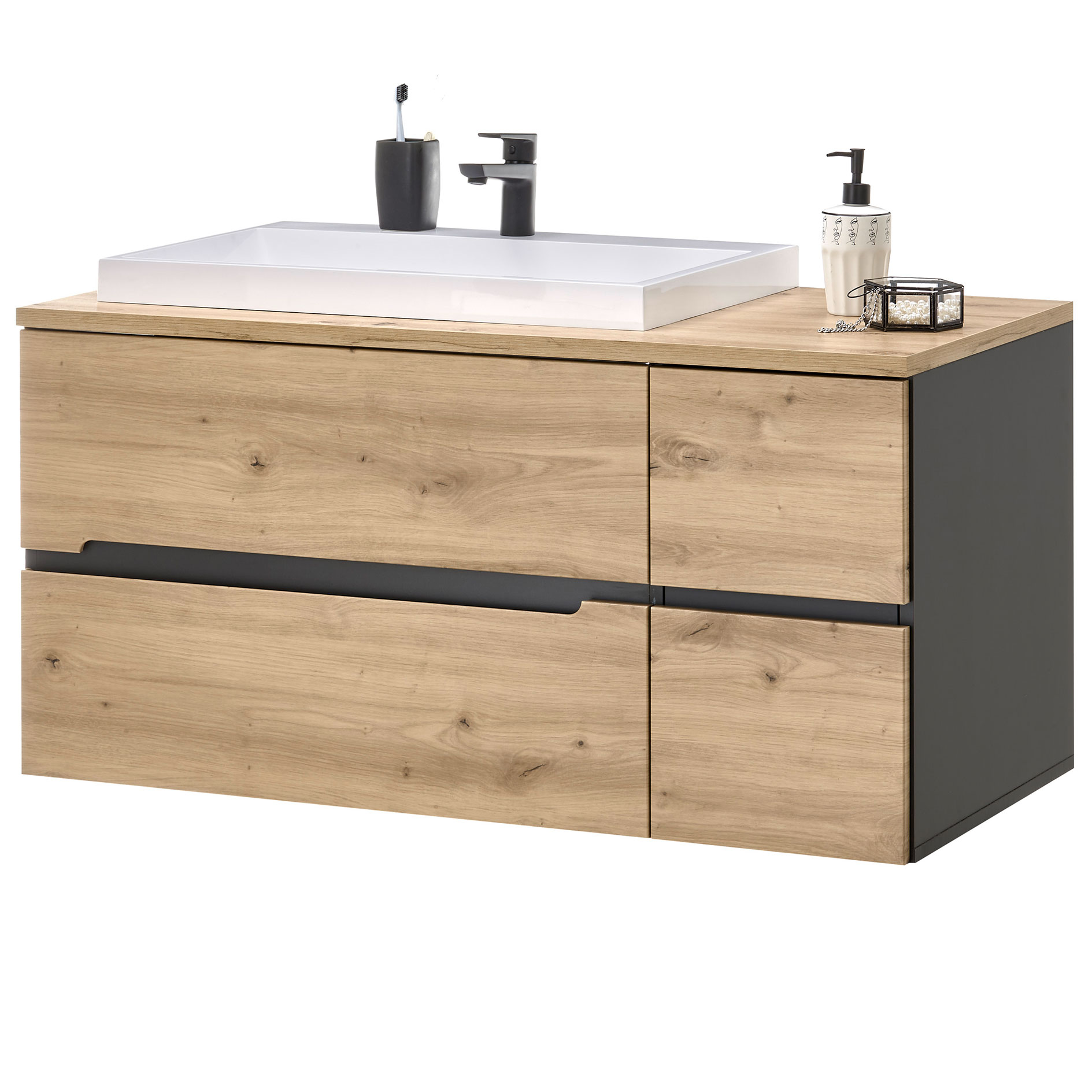 Waschtisch - Artisan Eiche - graphit - mit Waschbecken
