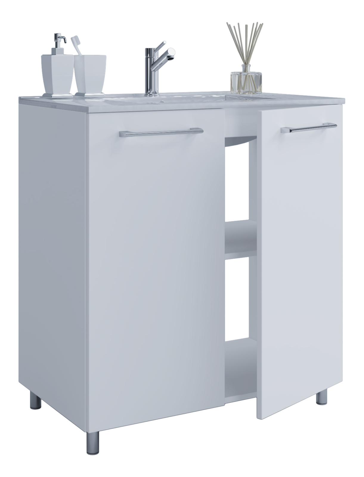 Waschtisch BADINOS - weiß - 80 cm
