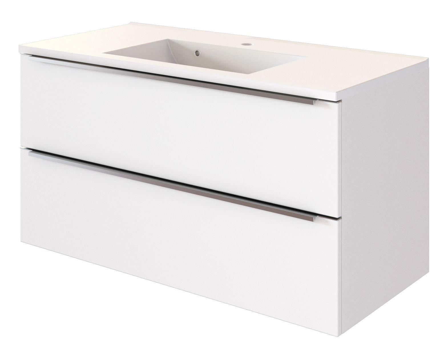 Waschtisch GARDA - weiß matt - weiß - 100 cm