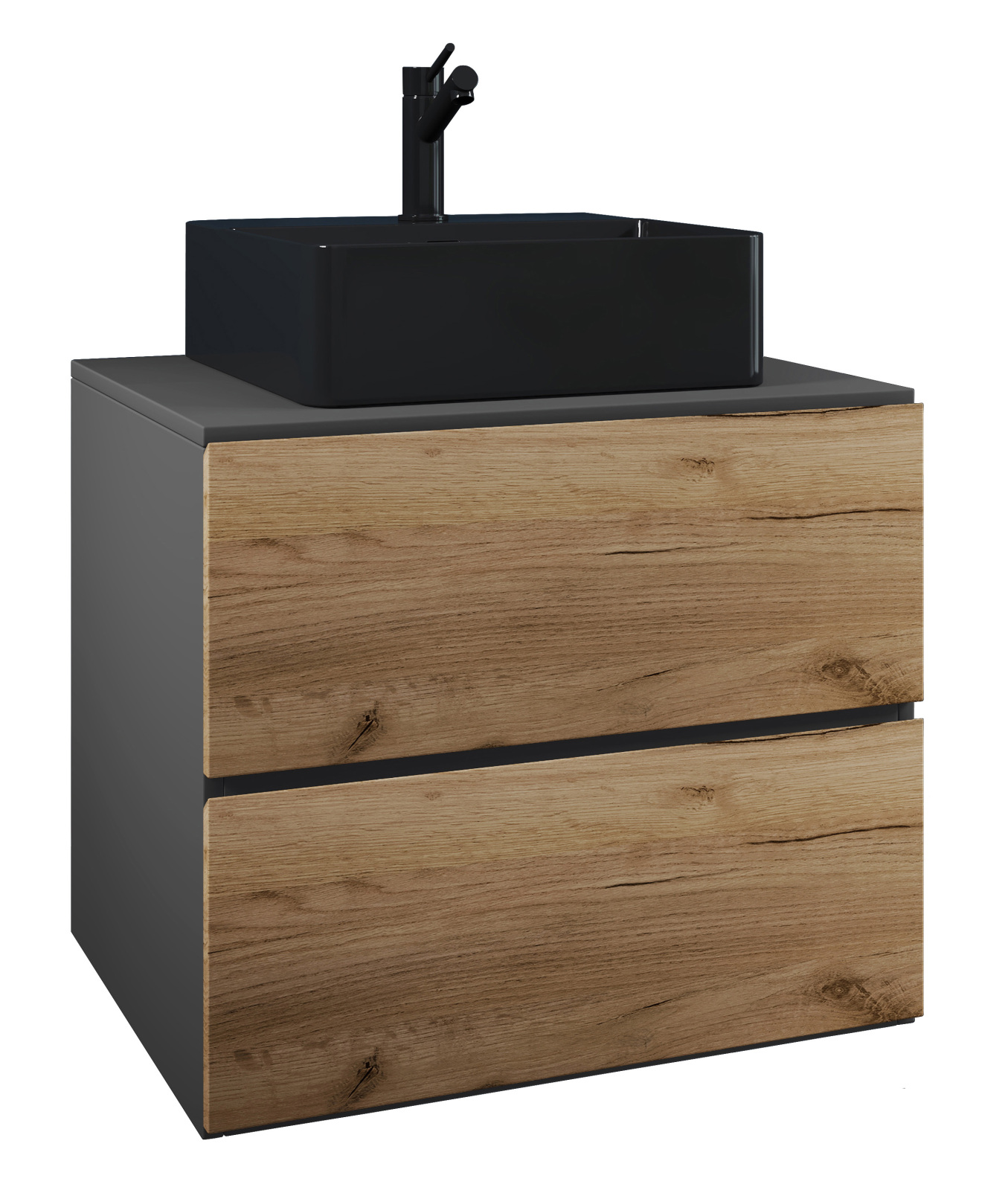 Waschtisch LENDAS BL S - Honig Eiche - anthrazit - 60 cm