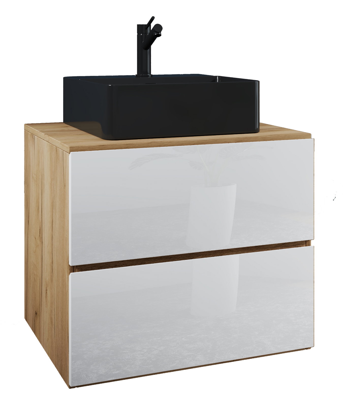 Waschtisch LENDAS BL S - Honig Eiche - weiß - 60 cm