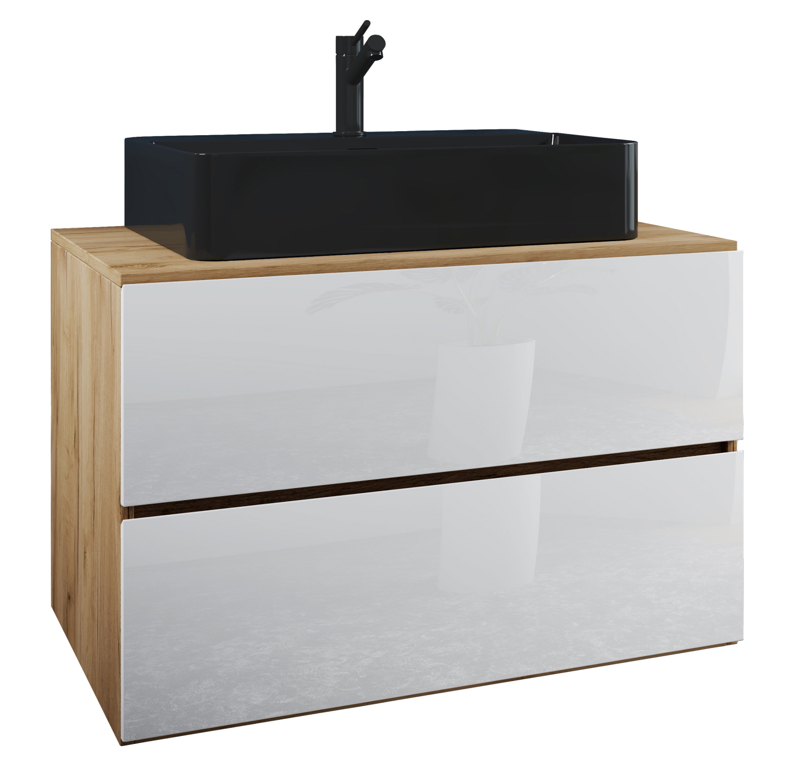 Waschtisch LENDAS BL S - Honig-Eiche-weiß - 80 cm