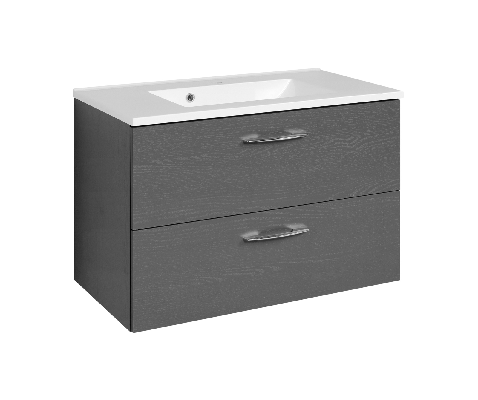 Waschtisch PORTOFINO - graphitgrau - mit Waschbecken - 80 cm