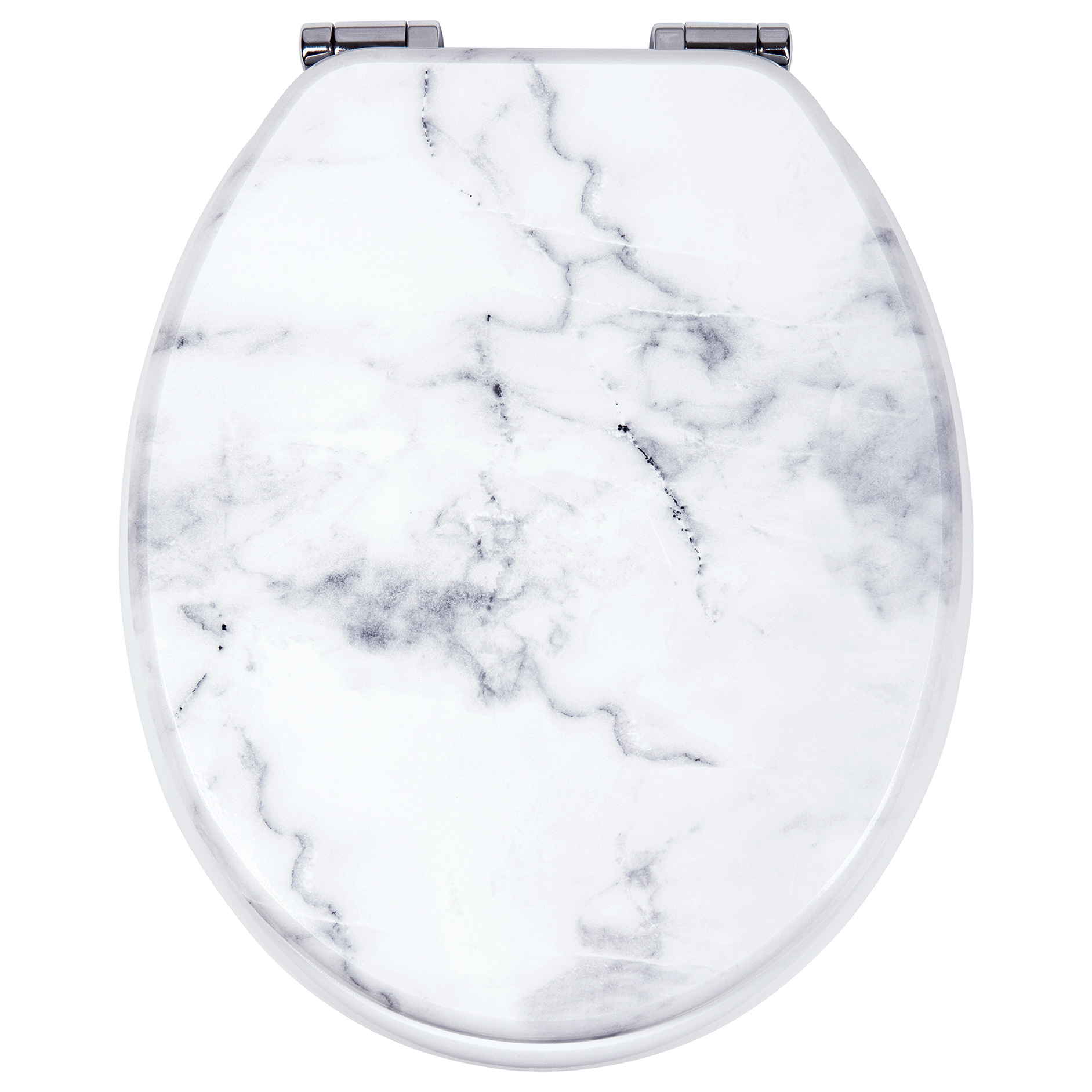 WC-Sitz - weiß - Marmor-Optik - 45x37 cm