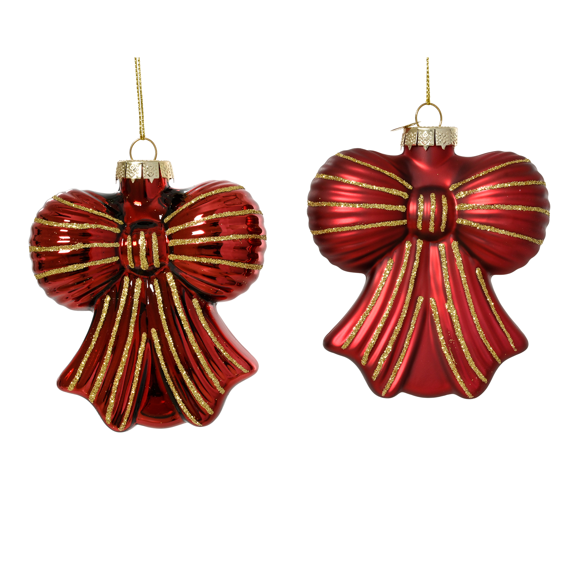 Weihnachtsanhäger Schleife - sortiertes Design - Glas