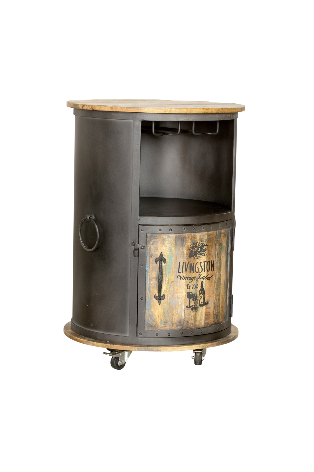 Weinbar LUNI - schwarz-braun - 85 cm