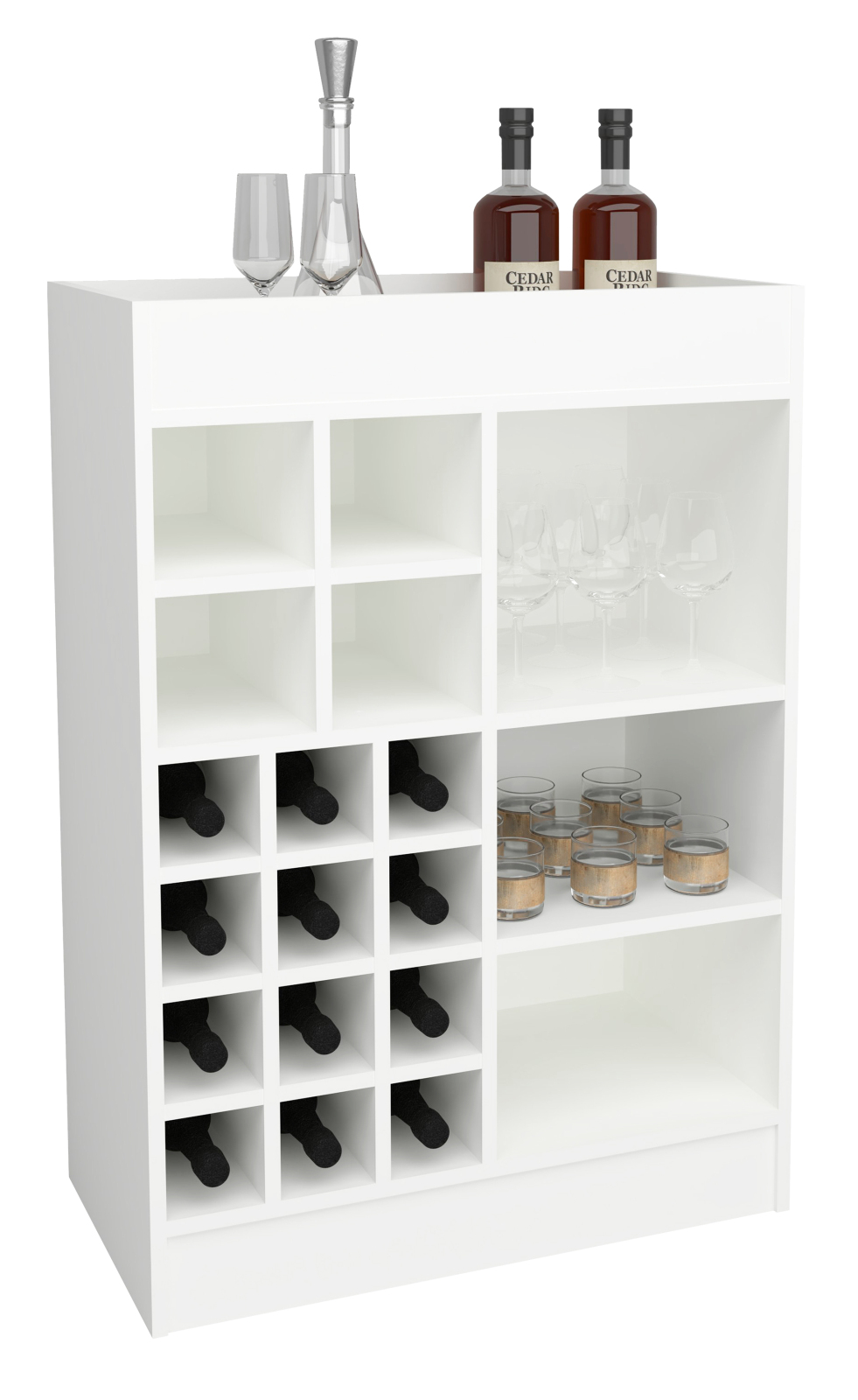 Weinschrank ESILO - weiß - 70x100 cm