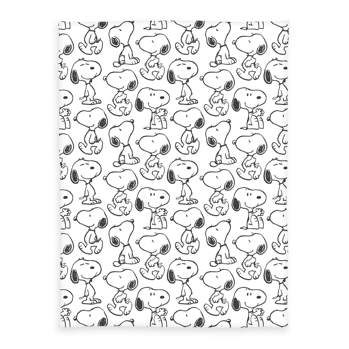 Wellsoft-Decke PEANUTS - schwarz-weiß - 150x200 cm