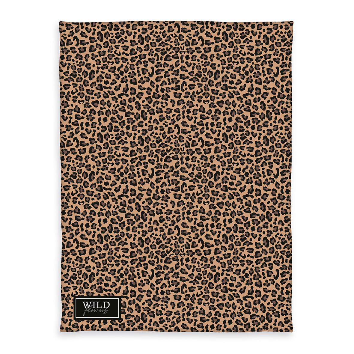 Wellsoft-Flauschdecke WILD FLOWERS LEOPARD - beige-braun - 150x200 cm