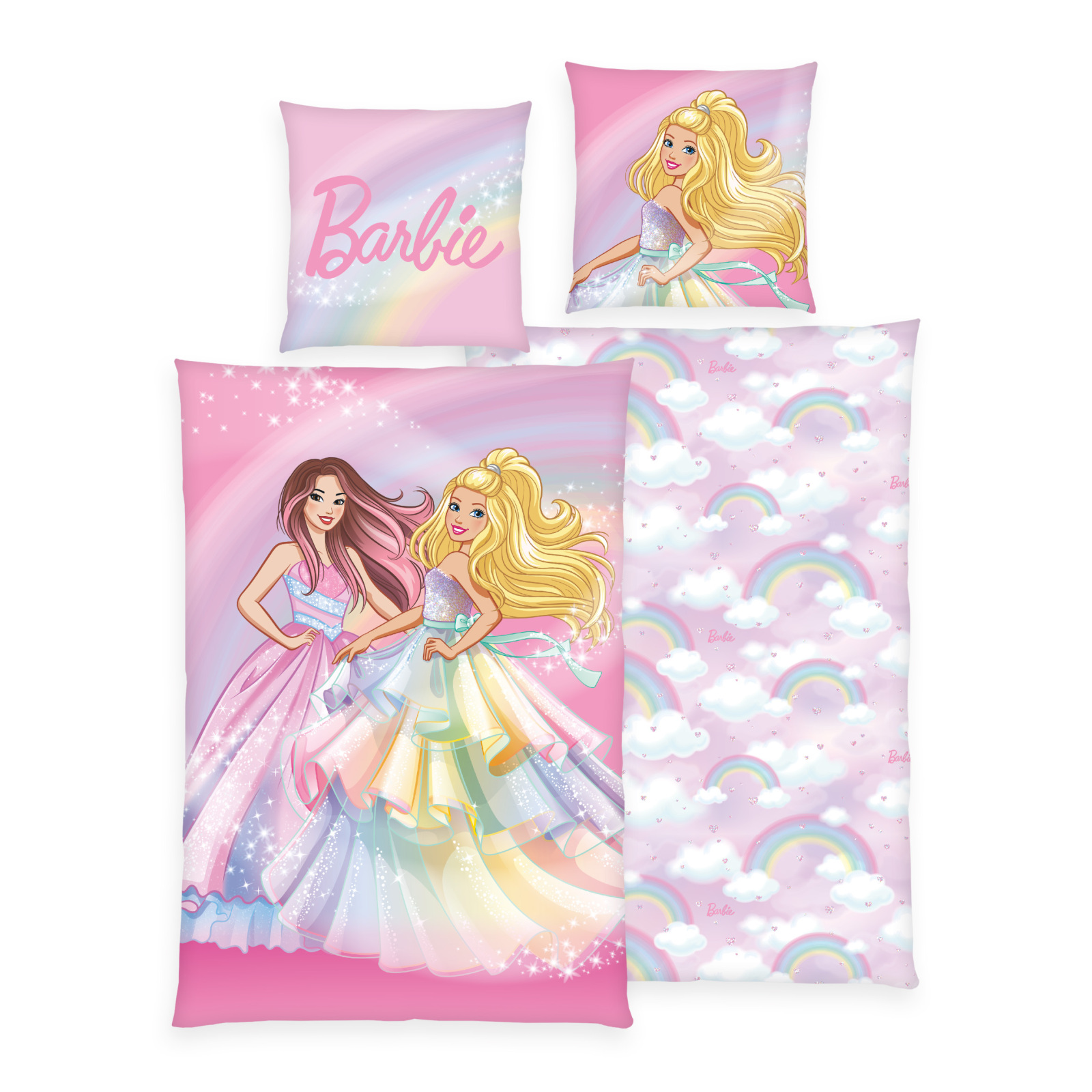 Wendebettwäsche BARBIE - bunt - 135x200 cm