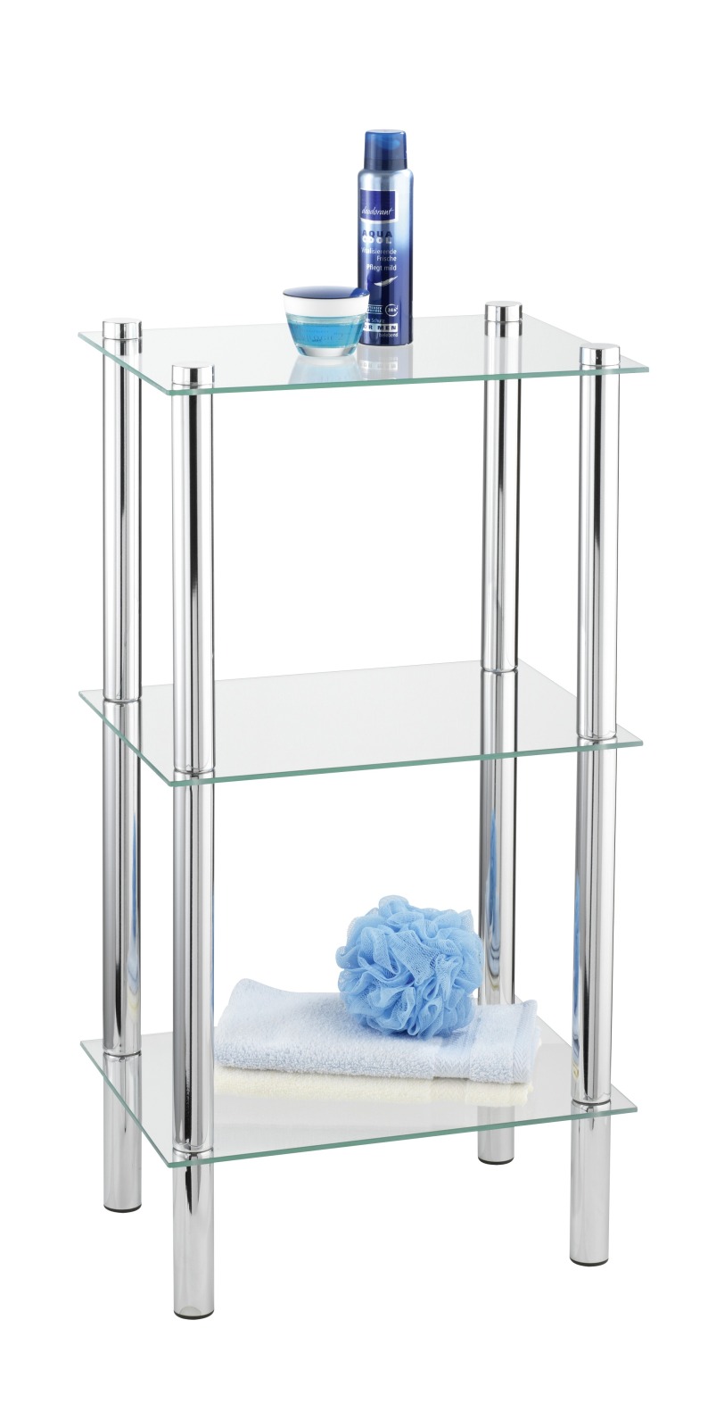 WENKO Regal YAGO - Chrom - 3 Glasablagen