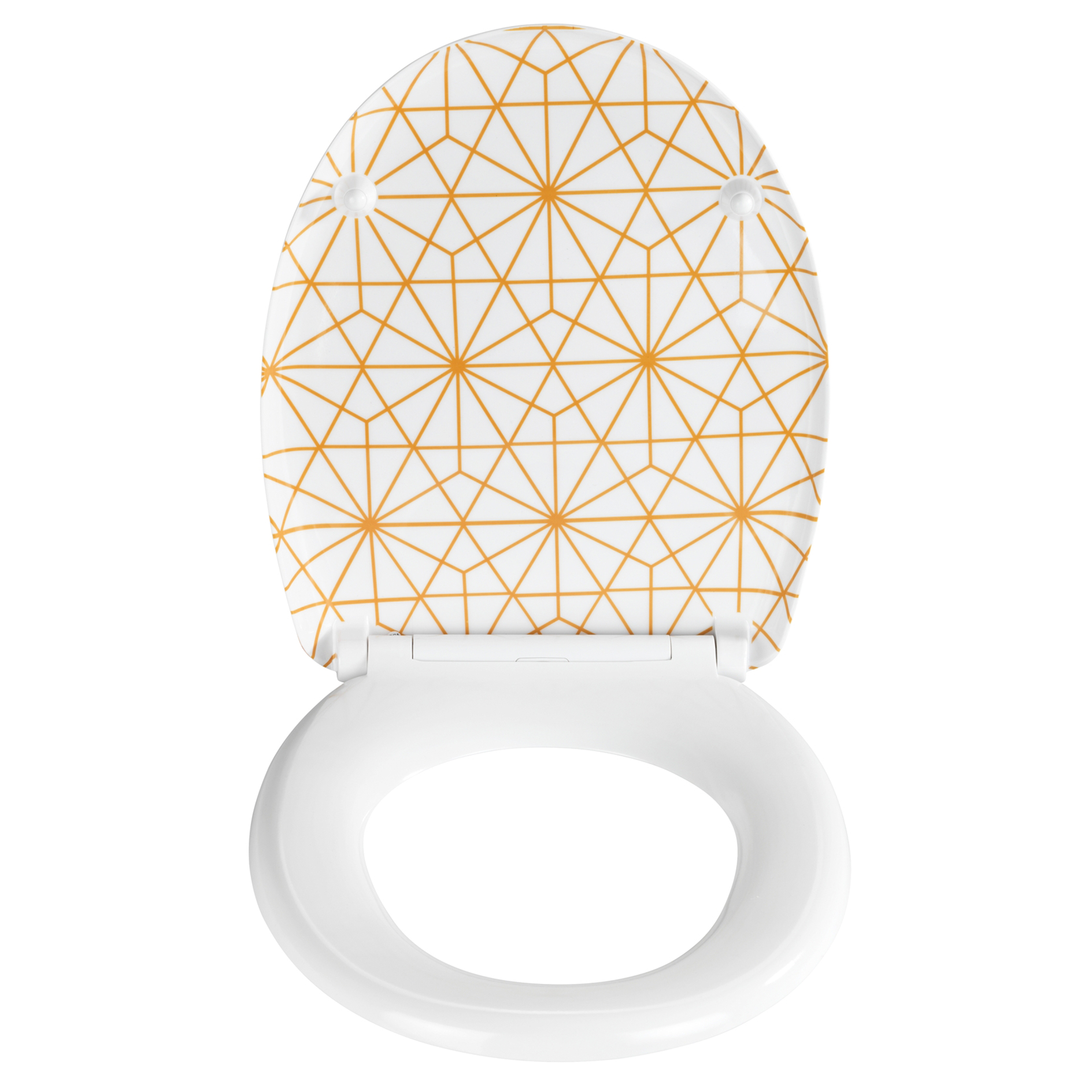 WENKO WC-Sitz - weiß-gold - Absenkautomatik