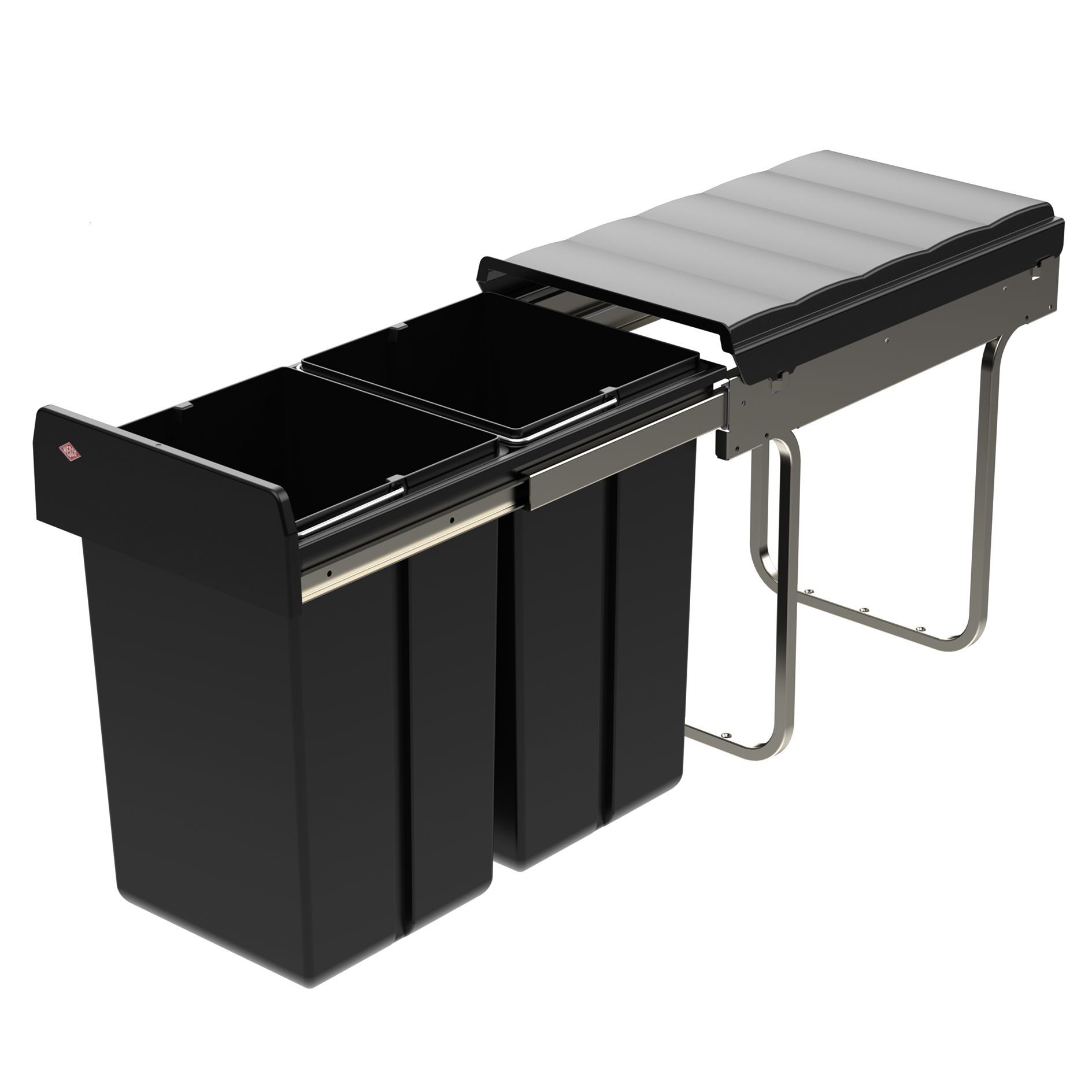 WESCO Einbau-Abfallsammler Traditionline Double-Boy 410 ECO/300-2 - schwarz - 2x 15 Liter