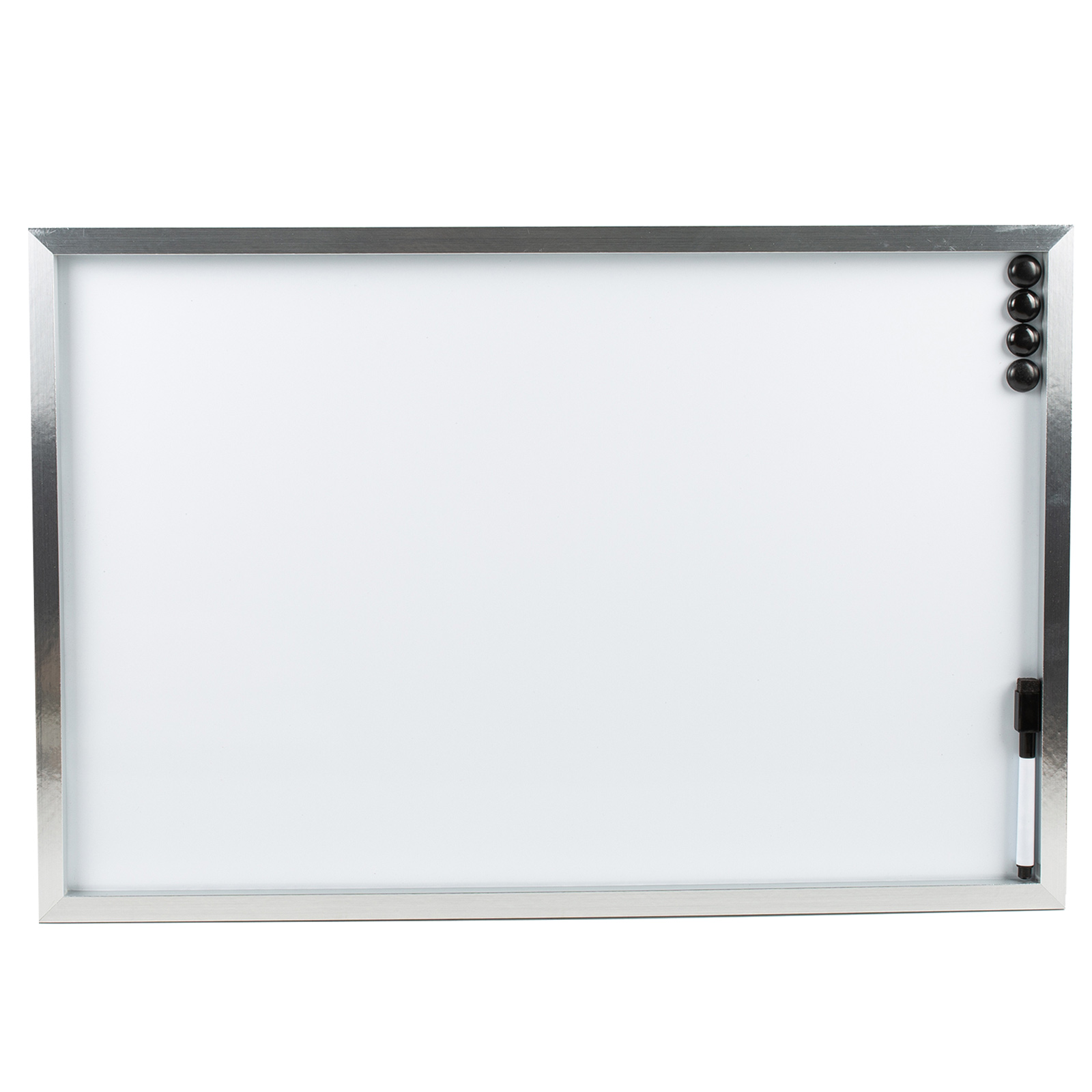 Whiteboard - Magnet-Schreibtafel - weiß-silber - 80x60 cm