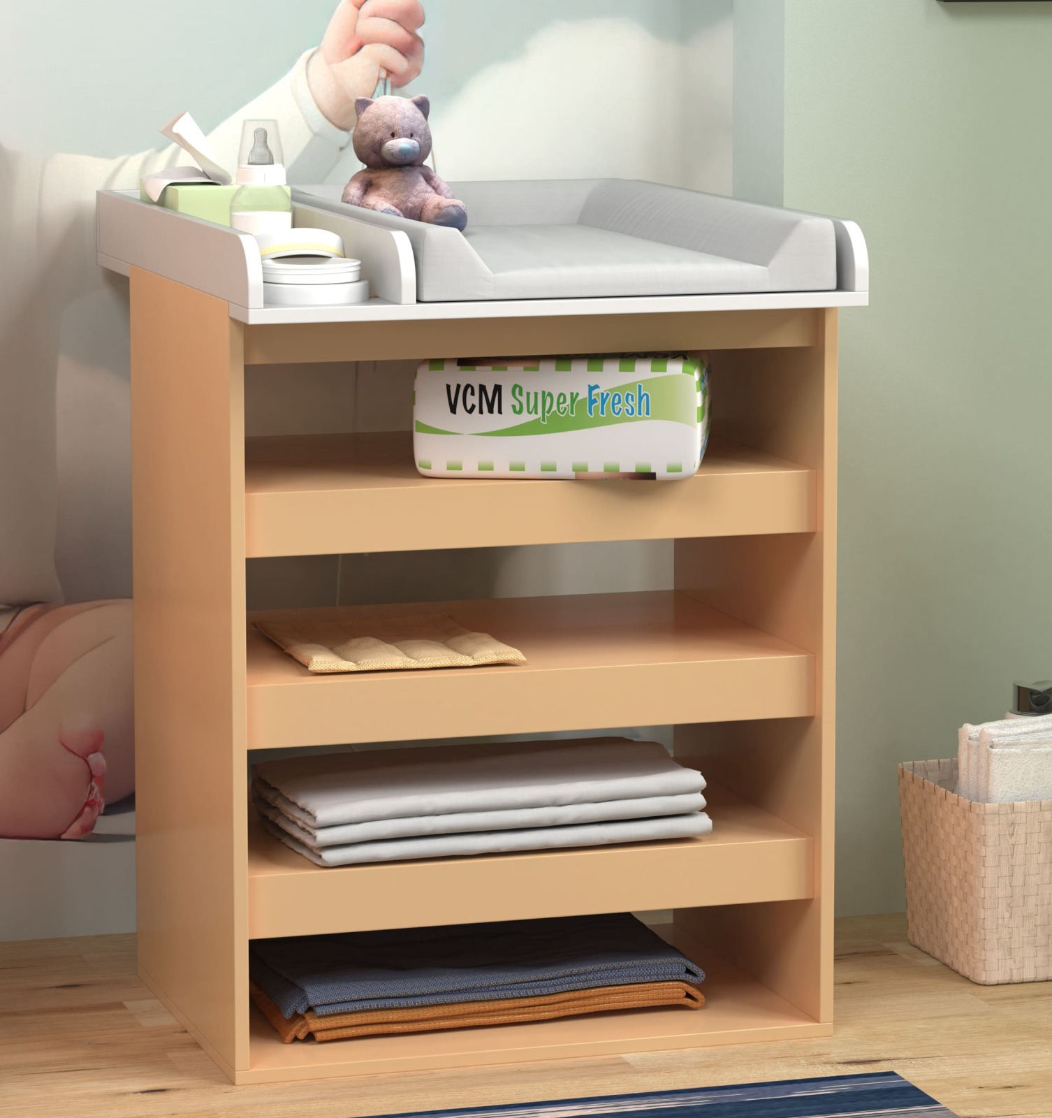 Wickelaufsatz MALIRA - weiß - für Kommoden - universell - 65 cm breit