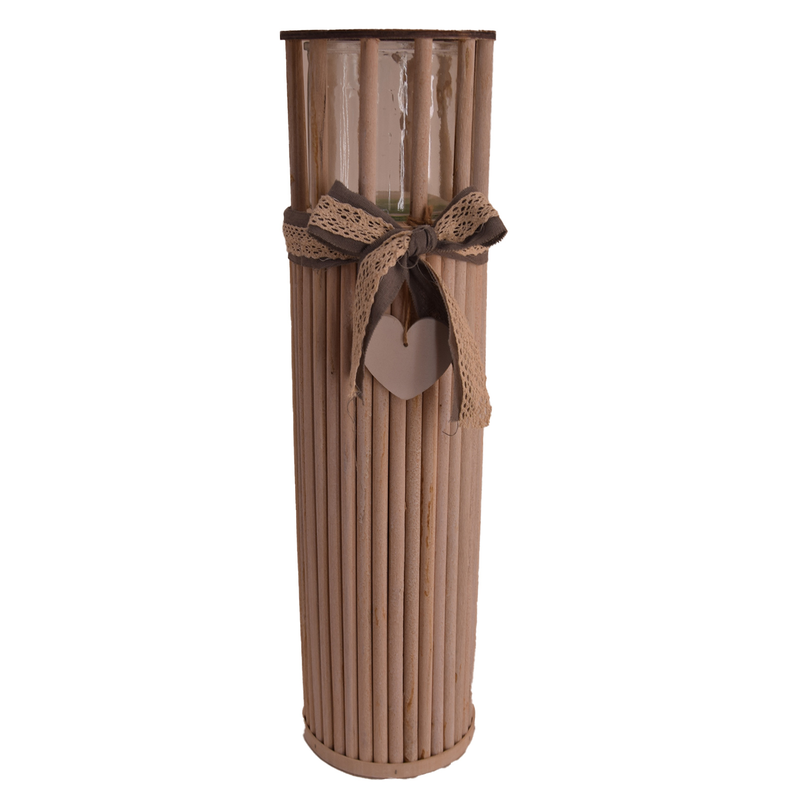Windlicht - braun - 58 cm