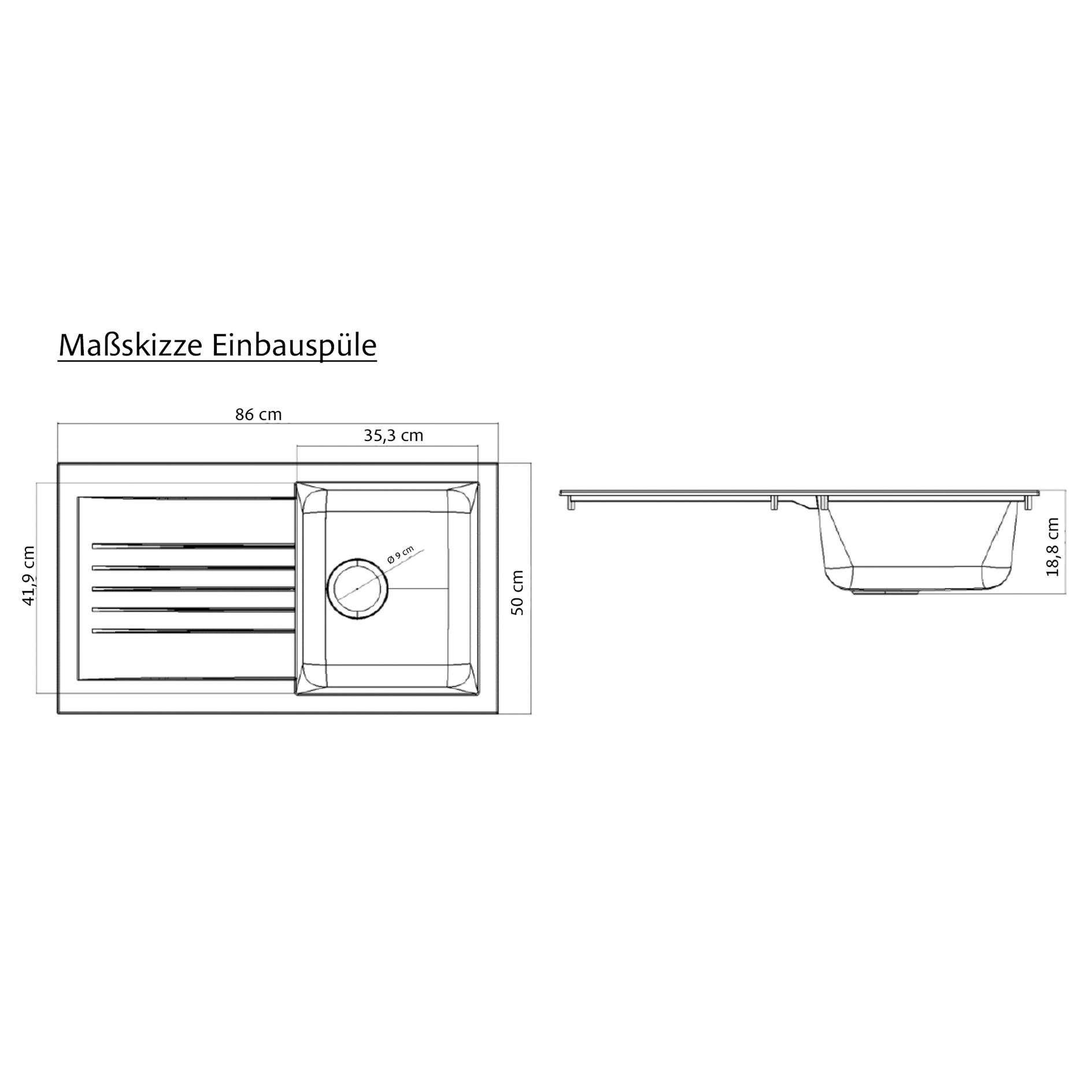 Winkelblock LIVERPOOL - Wotan Eiche - Bio-Komposit-Spüle - 240x240 cm 