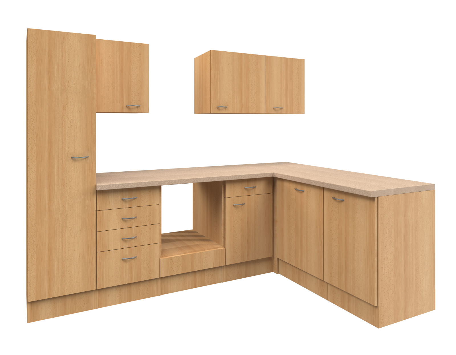 Winkelküche NANO - Buche - 270x170 cm